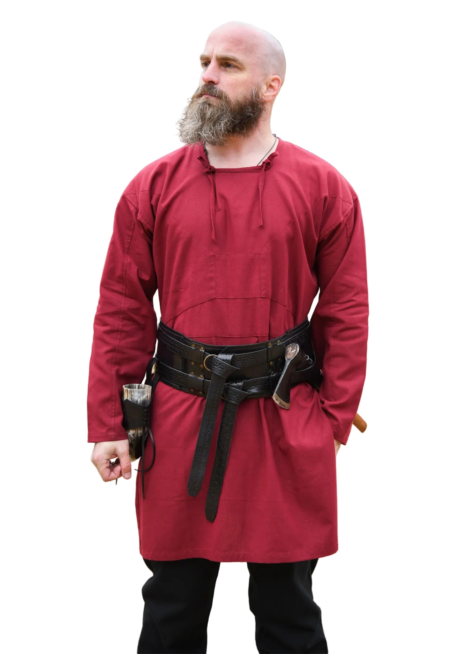 Imagen única de: Túnica Vikinga, Reconstrucción De Viborg, Rojo Vino