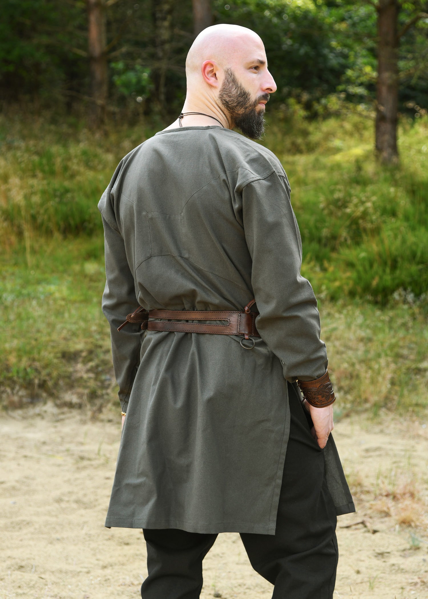 Imagen única de: Túnica Vikinga, Reconstrucción De Viborg, Verde Oliva