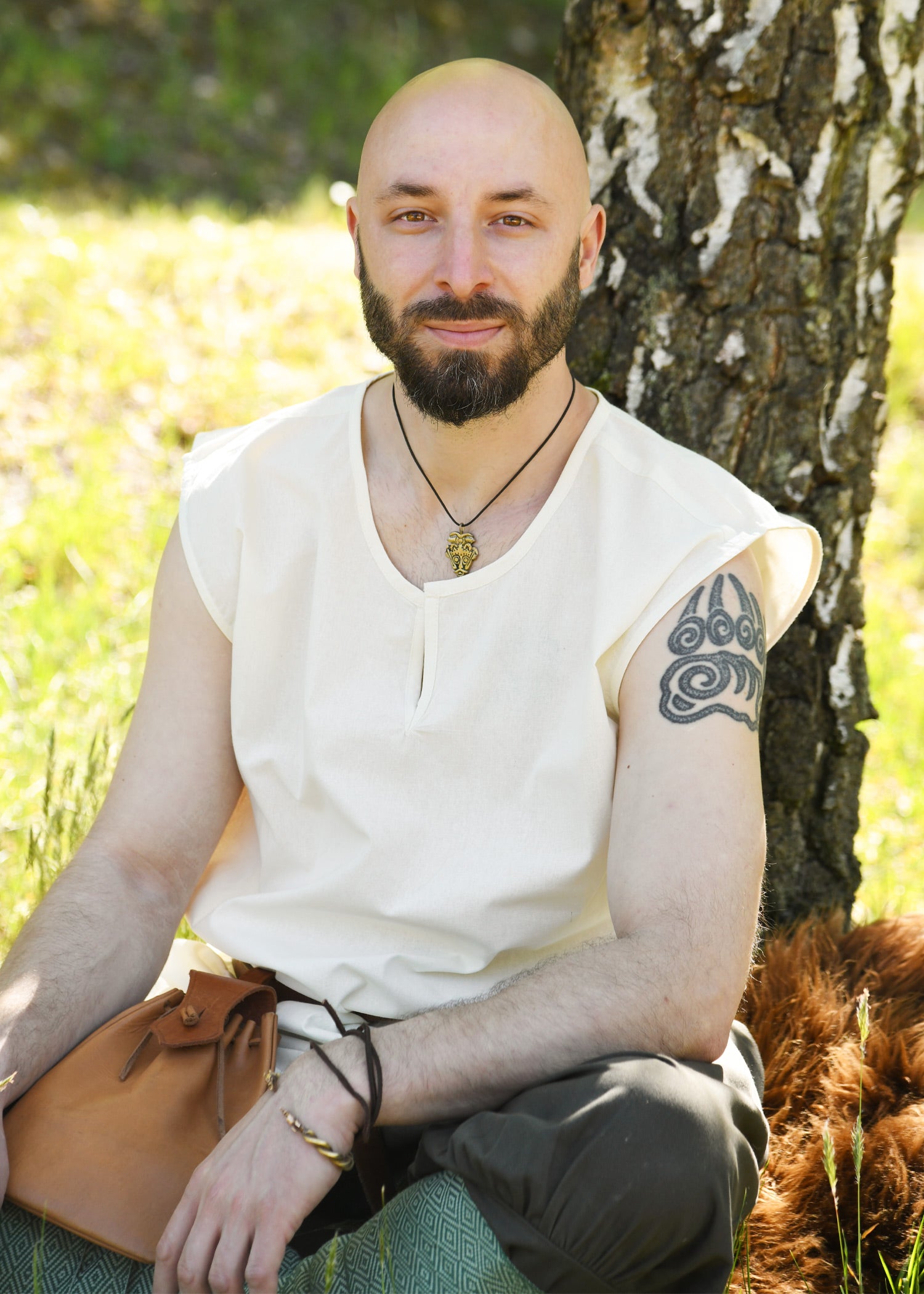 Imagen única de: Túnica Medieval Sencilla Clemente, Sin Mangas, Natural