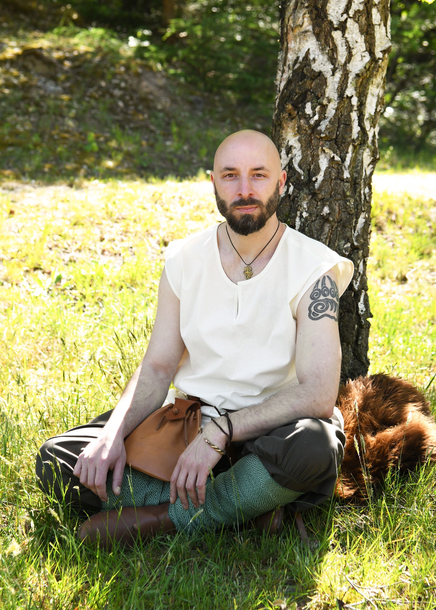 Imagen única de: Túnica Medieval Sencilla Clemente, Sin Mangas, Natural