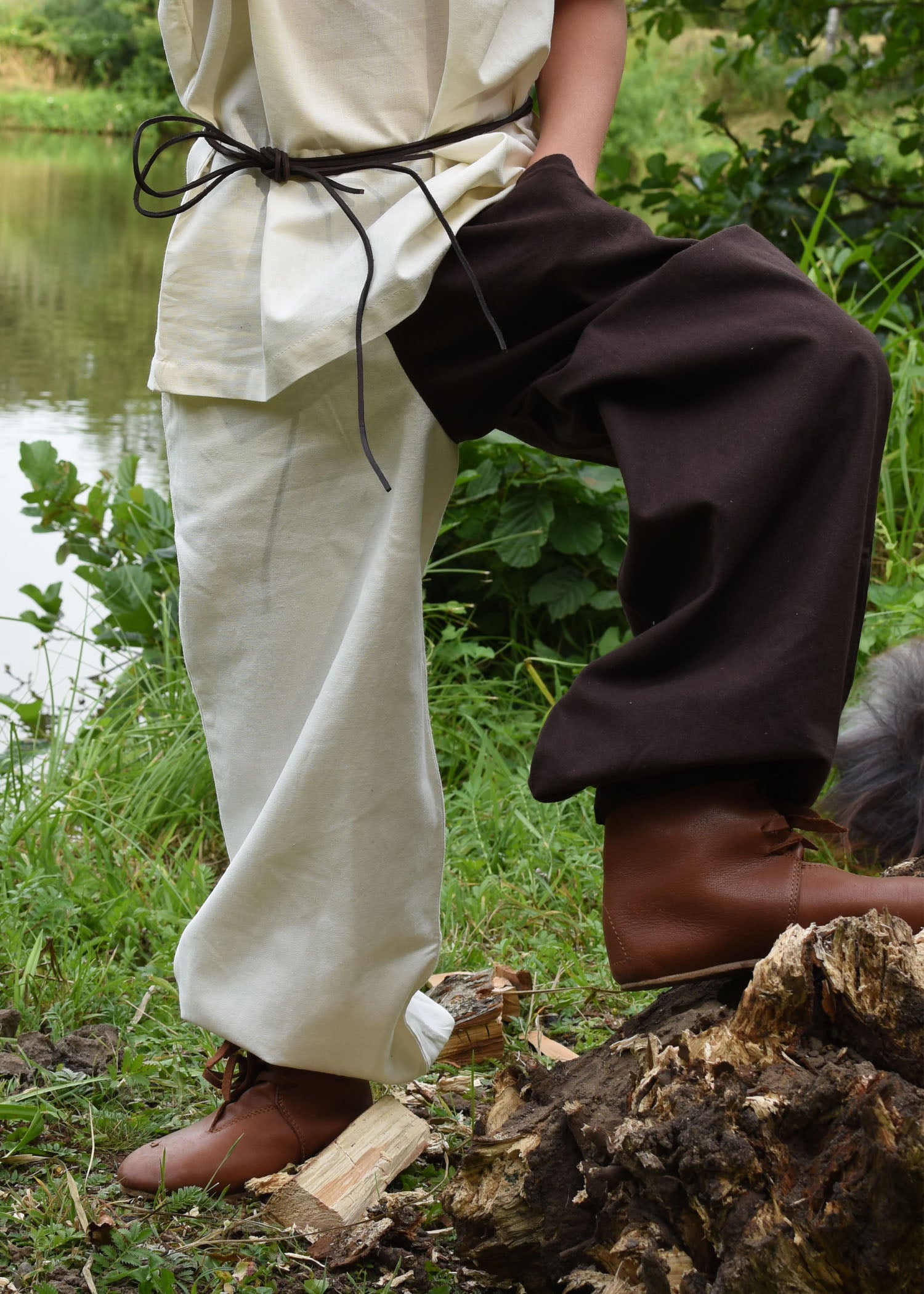 Imagen única de: Pantalón Ancho Medieval Para Niños Thore, Marrón/natural