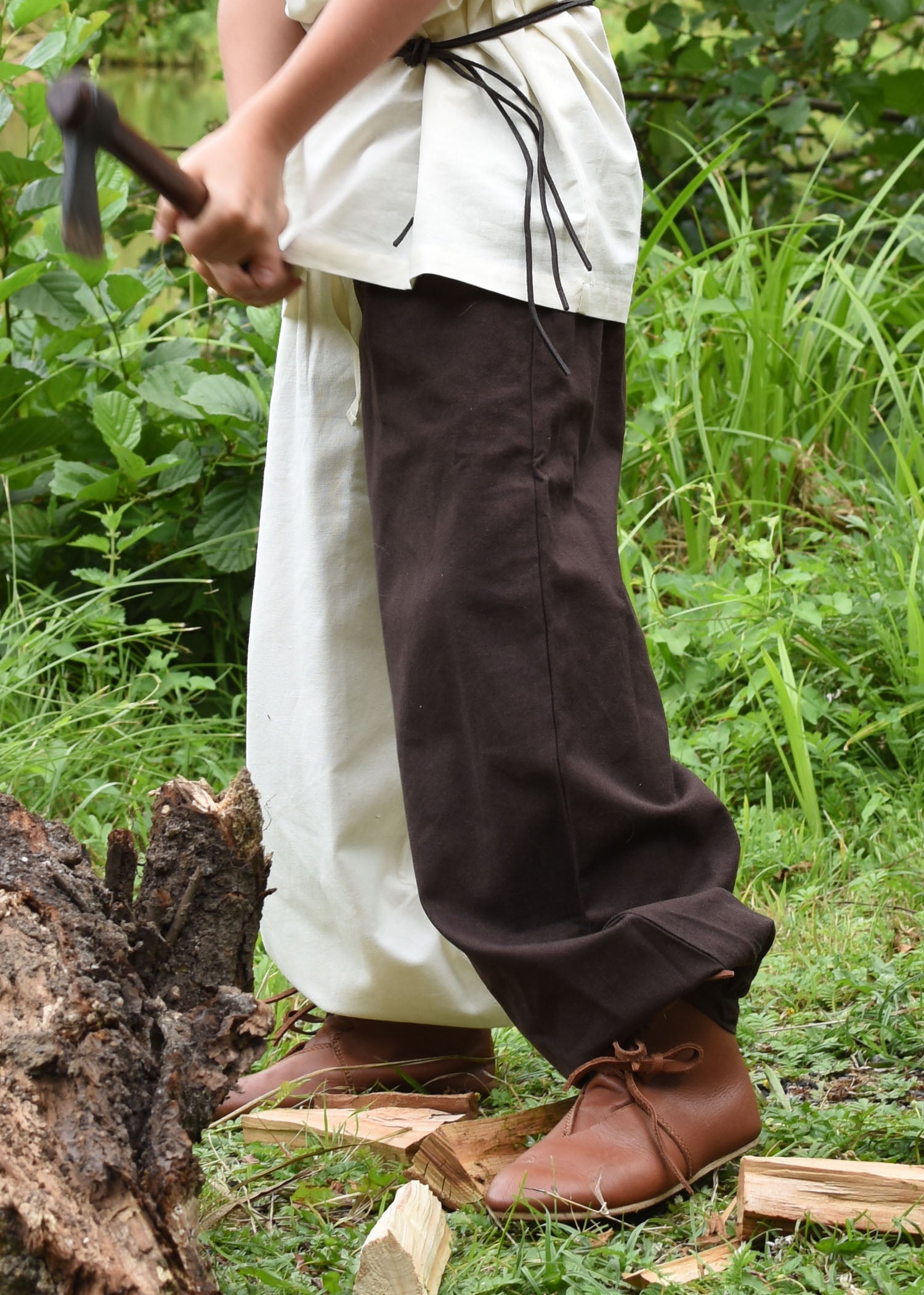 Imagen única de: Pantalón Ancho Medieval Para Niños Thore, Marrón/natural