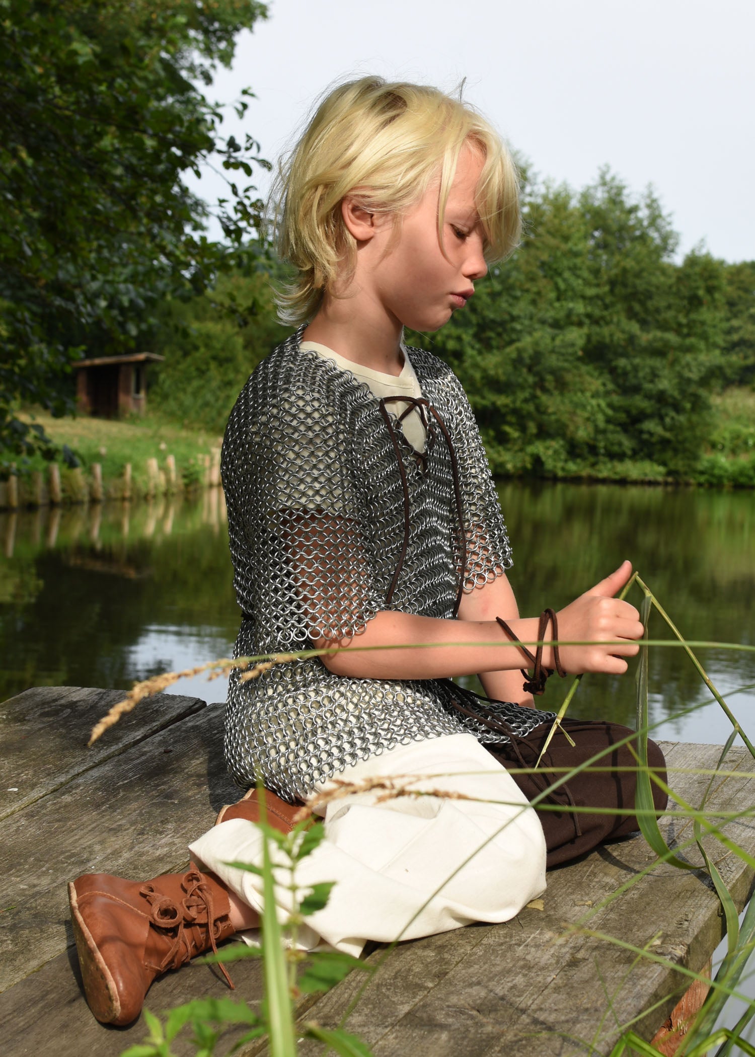 Imagen única de: Pantalón Ancho Medieval Para Niños Thore, Marrón/natural