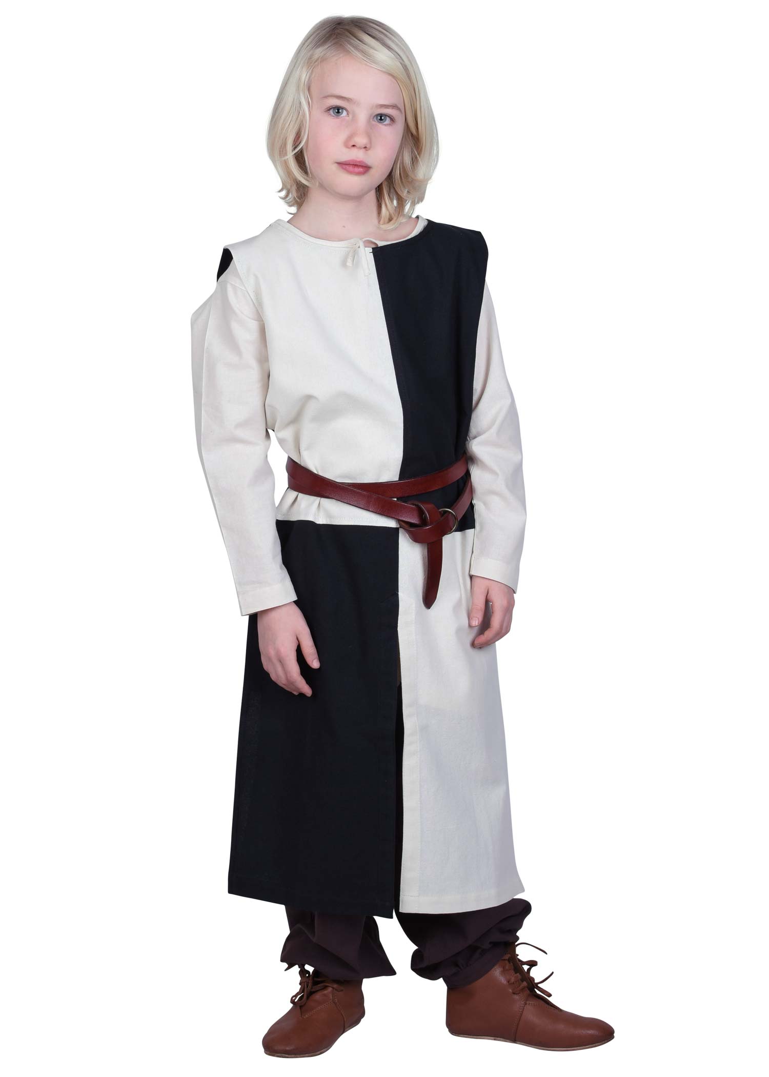 Imagen única de: Túnica Infantil Lucas, Mi-parti, Natural/negro