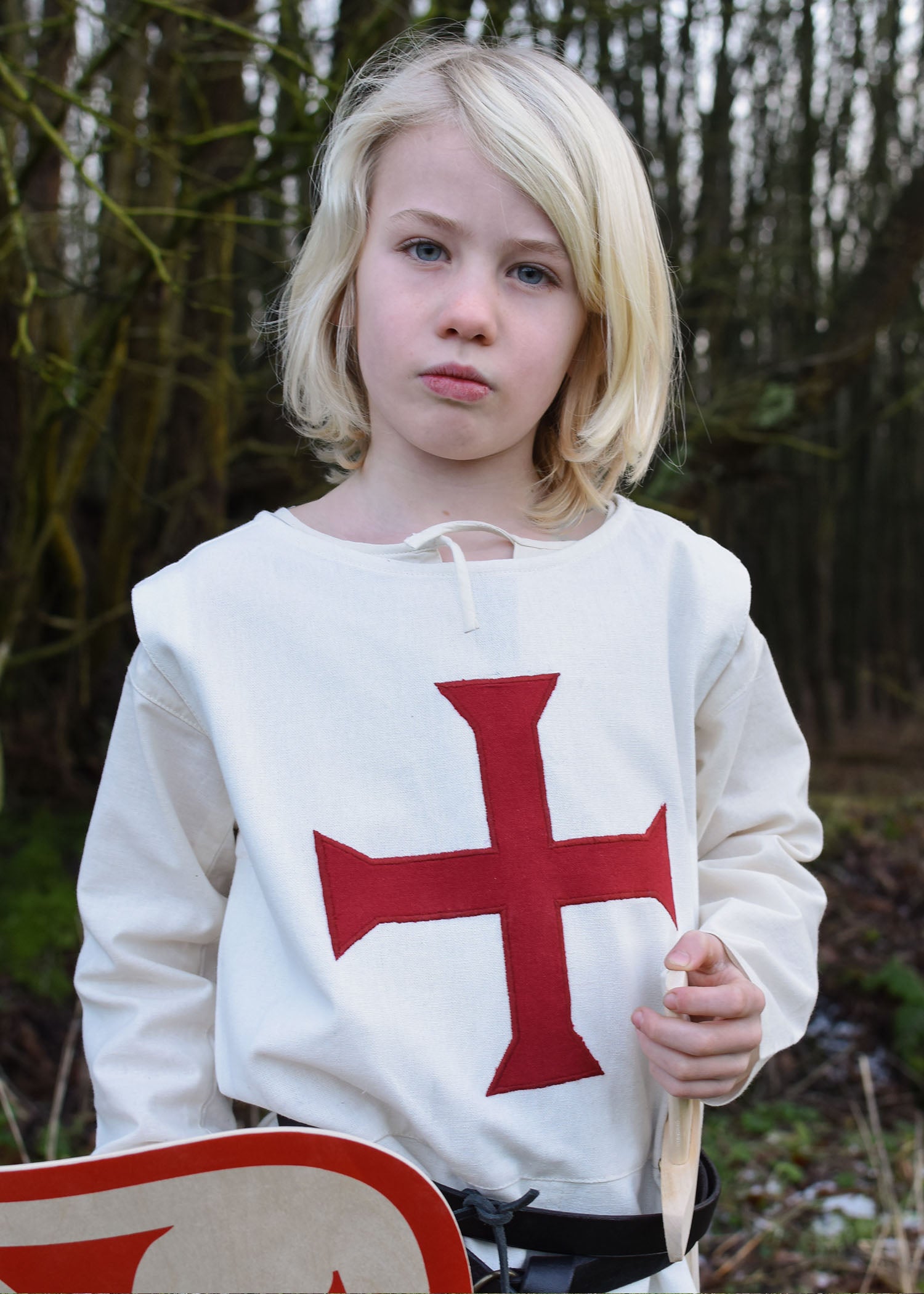 Imagen única de: Tabardo Infantil Alexander, Templario, Natural/rojo