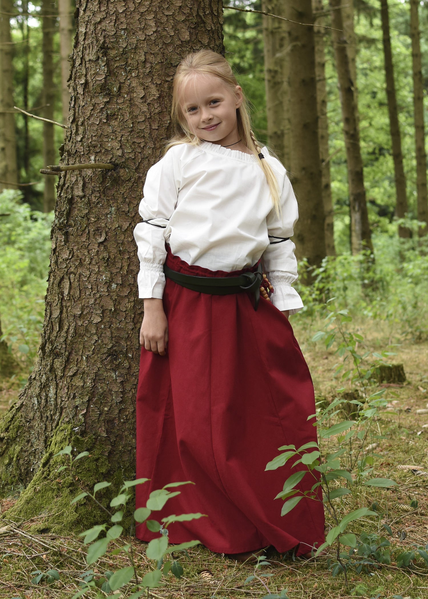 Imagen única de: Falda Medieval Infantil Lucia, De Vuelo, Roja