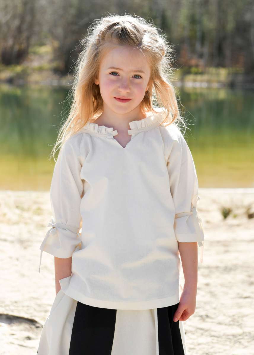 Blusa Medieval Infantil Birga - Manga 3/4 - Color Natural