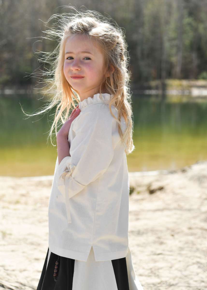 Blusa Medieval Infantil Birga - Manga 3/4 - Color Natural