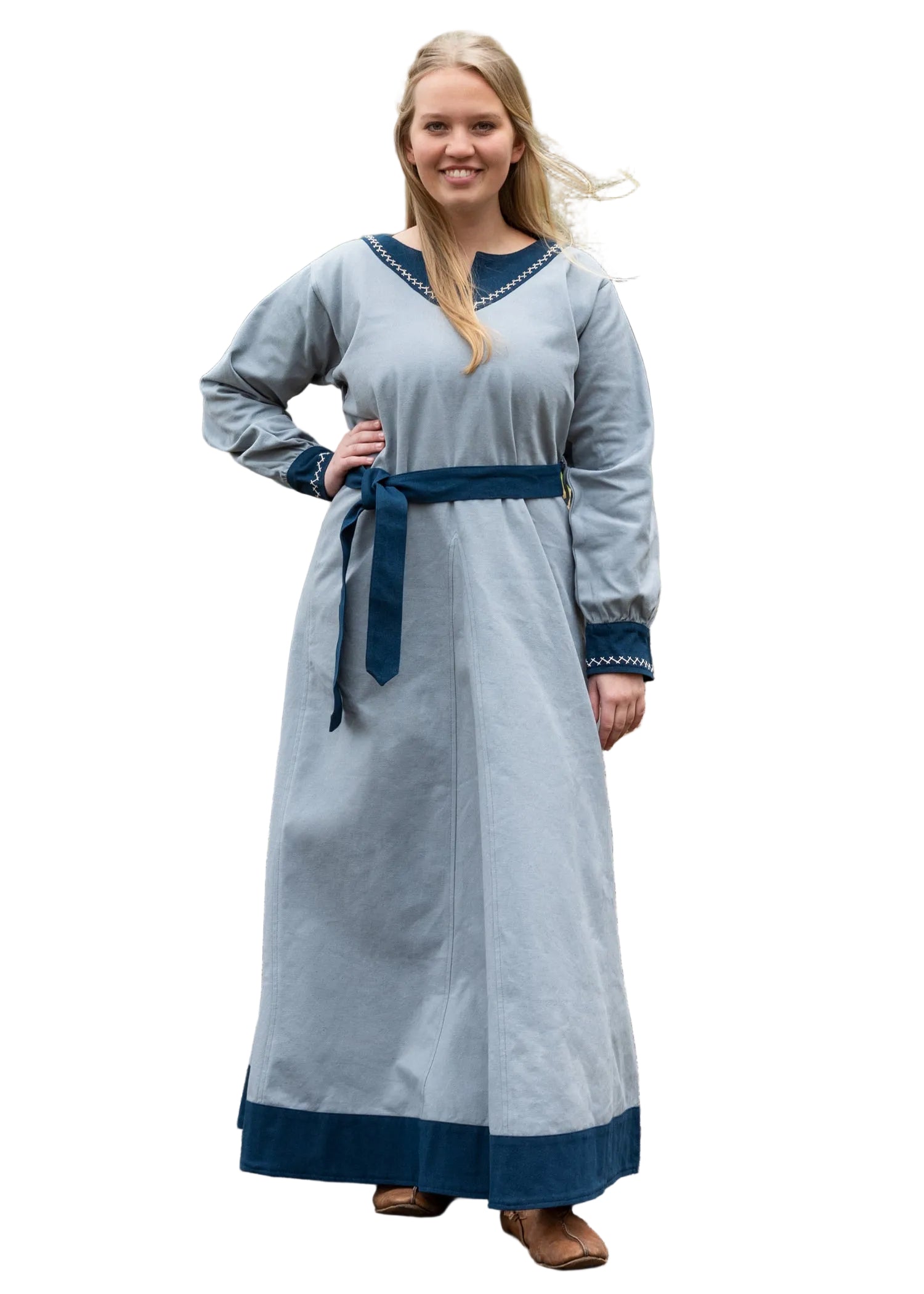 Imagen única de: Vestido Vikingo Jona, Azul-gris/azul