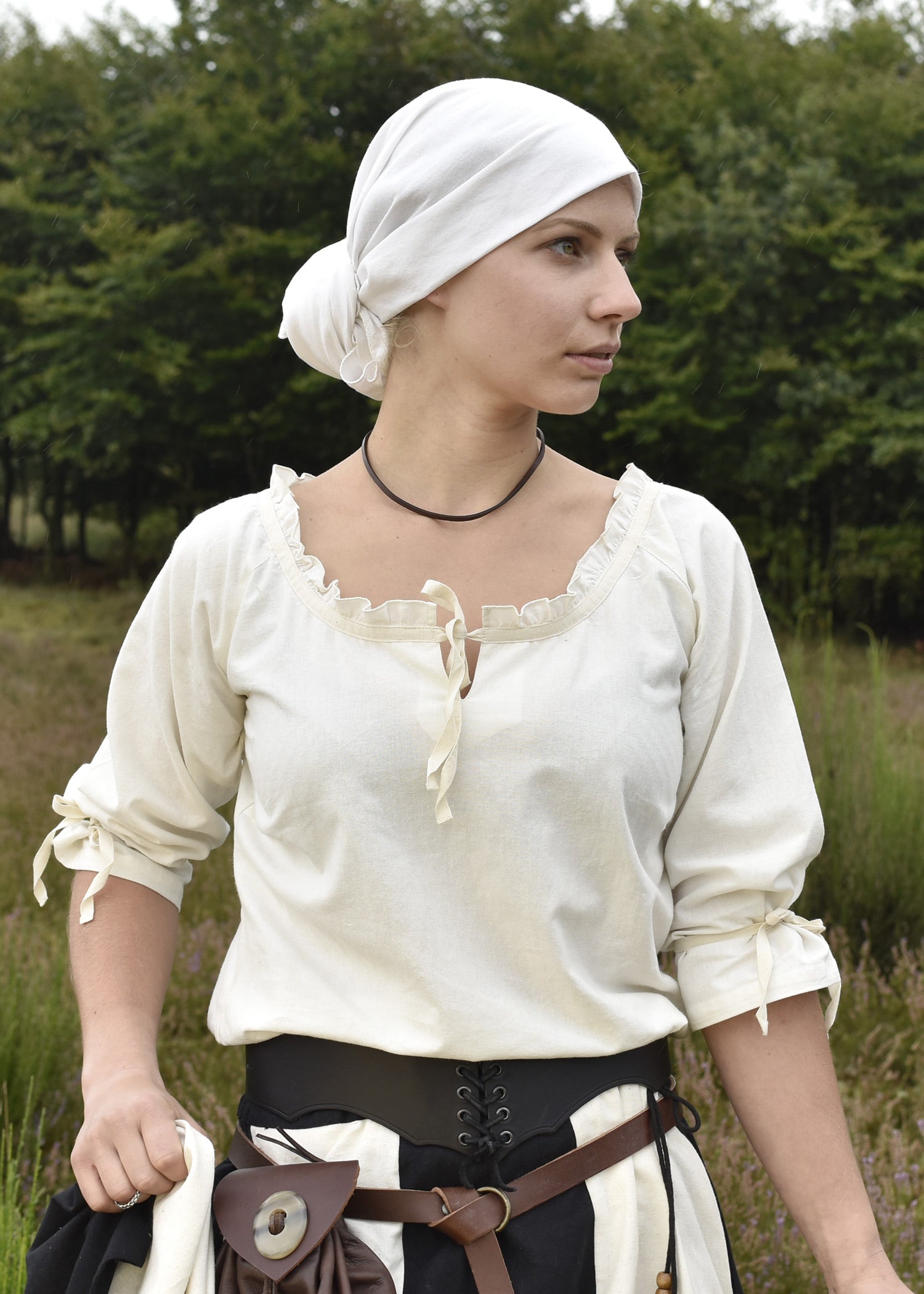 Blusa Medieval Birga Con Manga 3/4, Natural - Tienda Medieval Sitio Oficial.