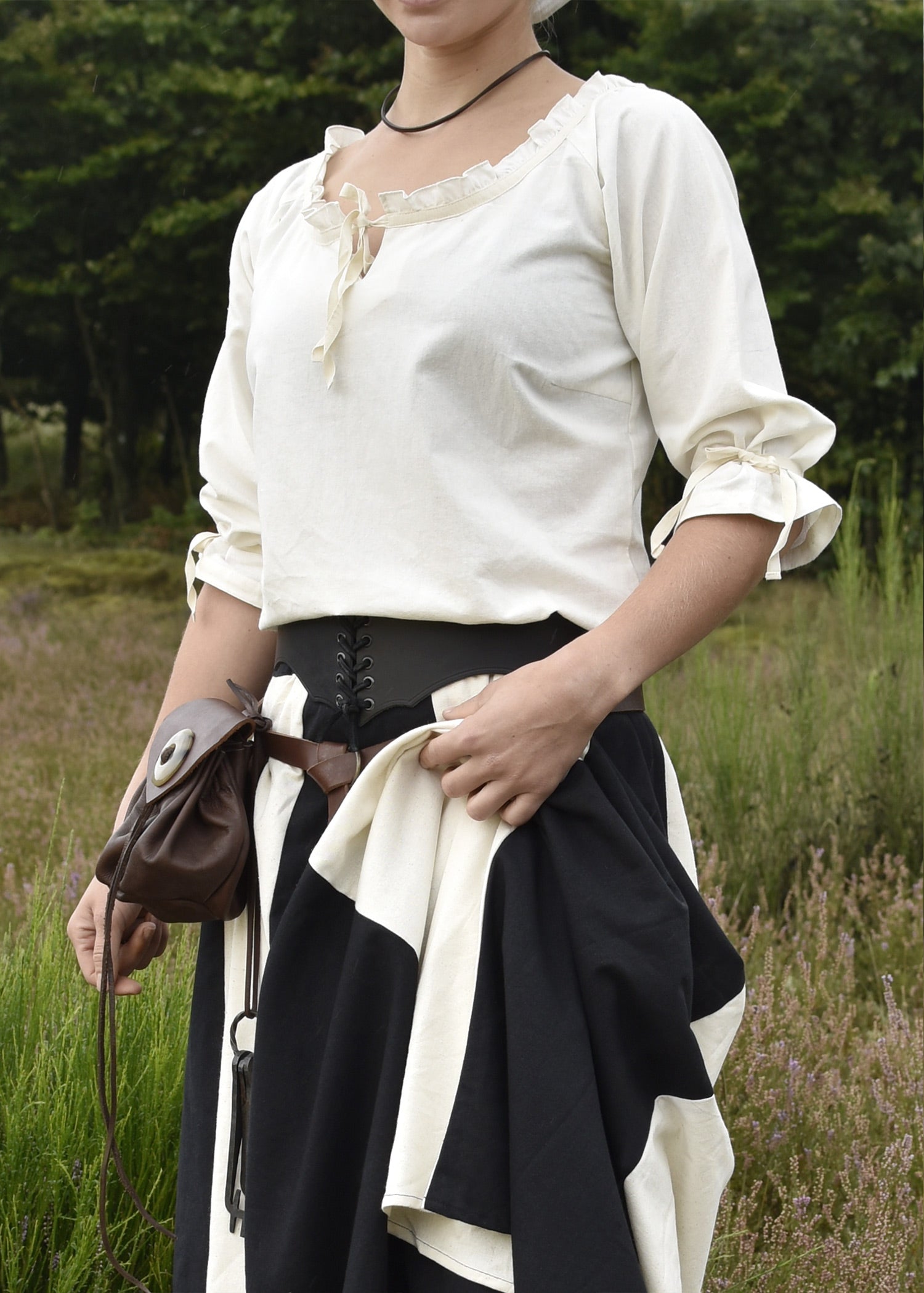 Imagen única de: Blusa Medieval Birga Con Manga 3/4, Natural