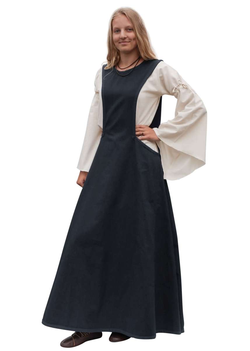 Vestido Medieval, Surcot Andra, Azul Oscuro