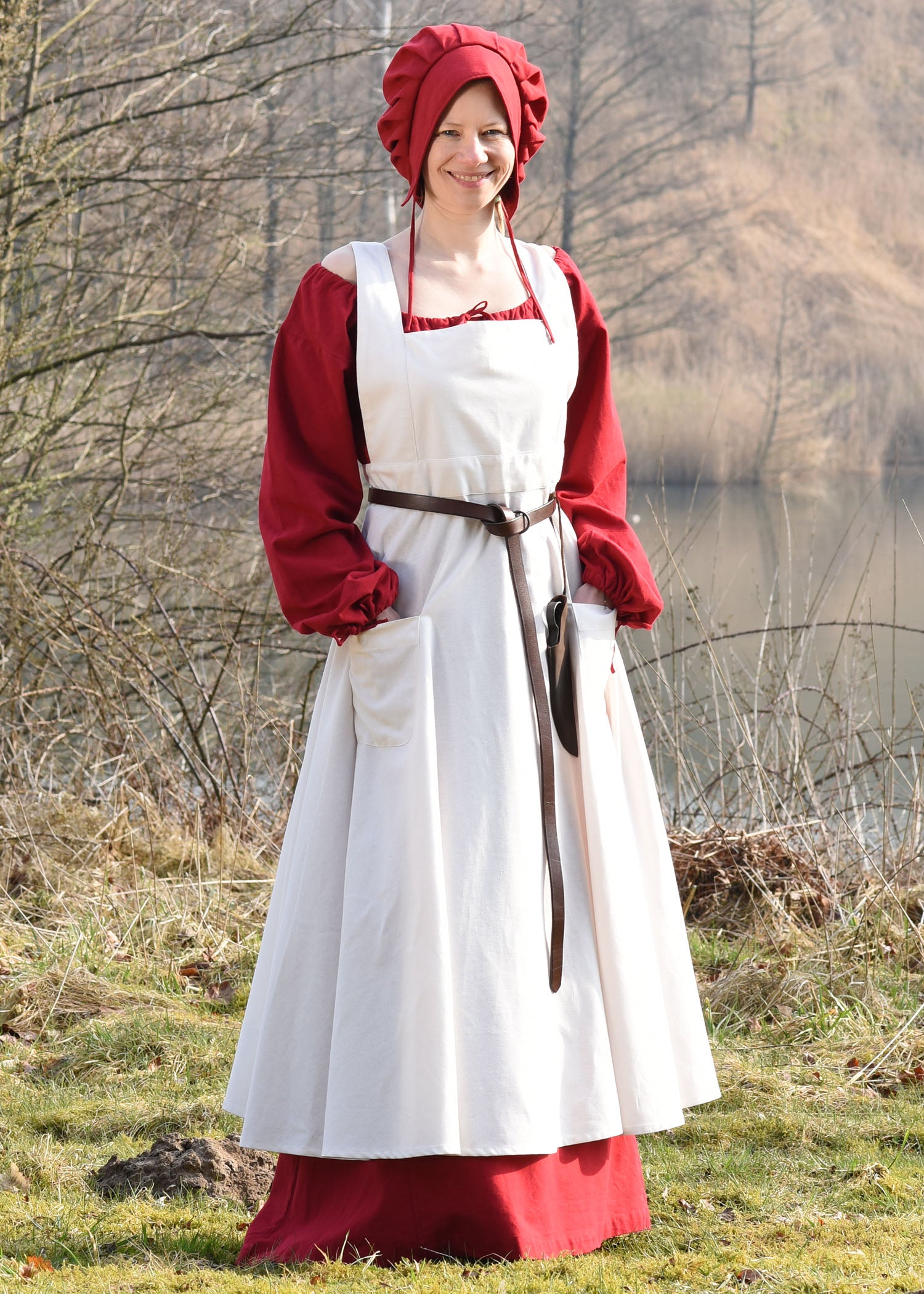 Imagen única de: Delantal Medieval Ruth, Natural, Talla Única