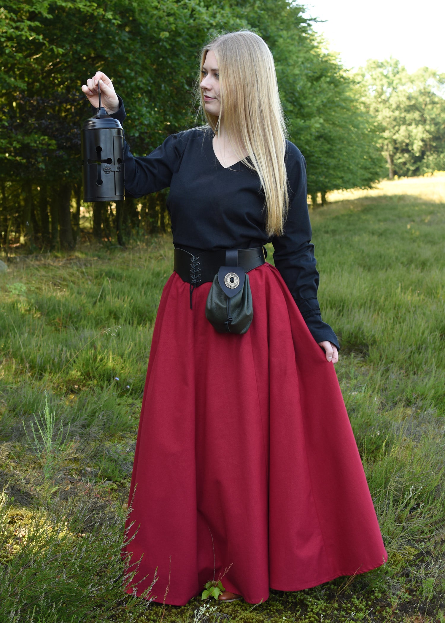 Imagen única de: Blusa Medieval Aila Con Cordones, Negro