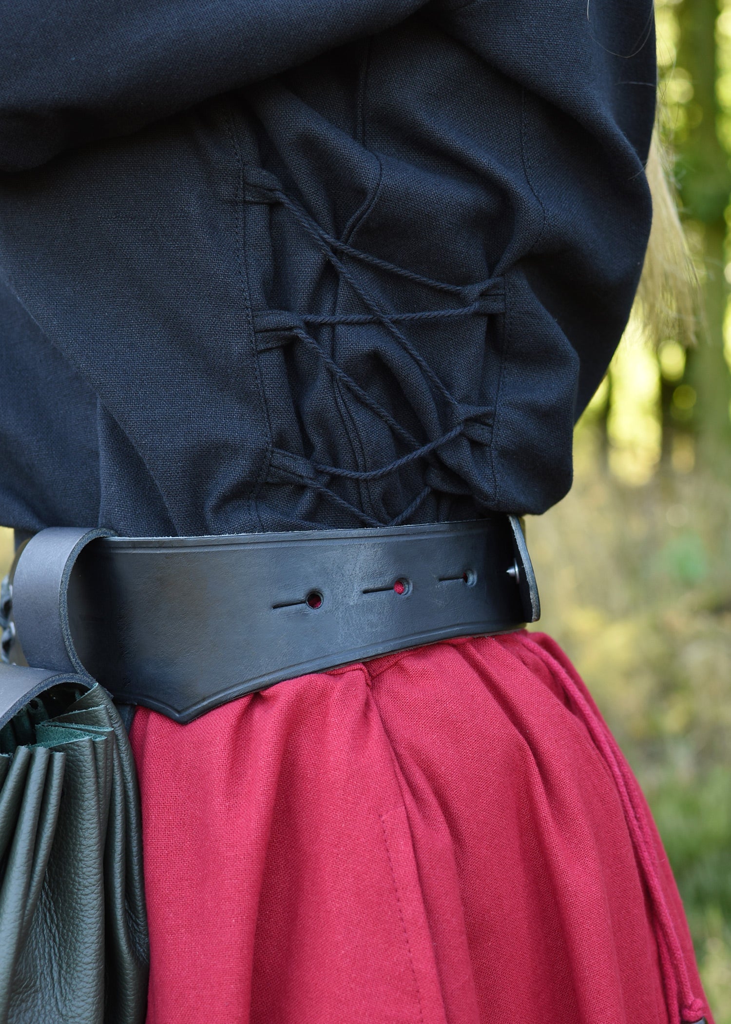 Imagen única de: Blusa Medieval Aila Con Cordones, Negro