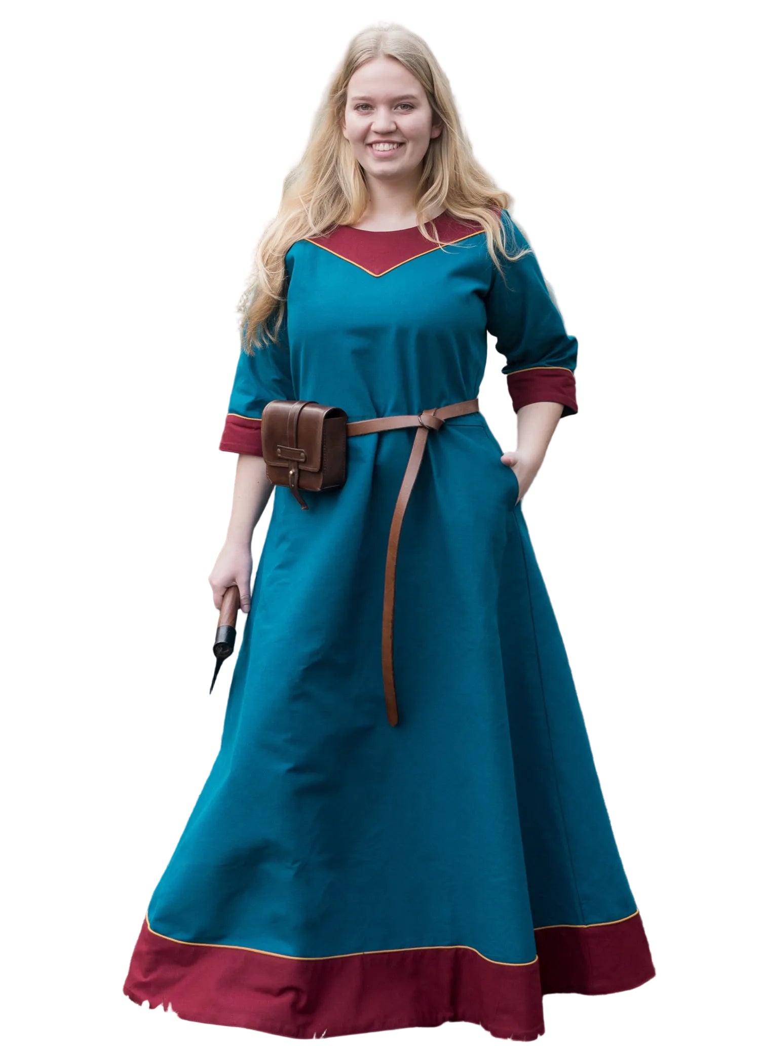 Imagen única de: Vestido Medieval Gesine De Lona, Color Petróleo.