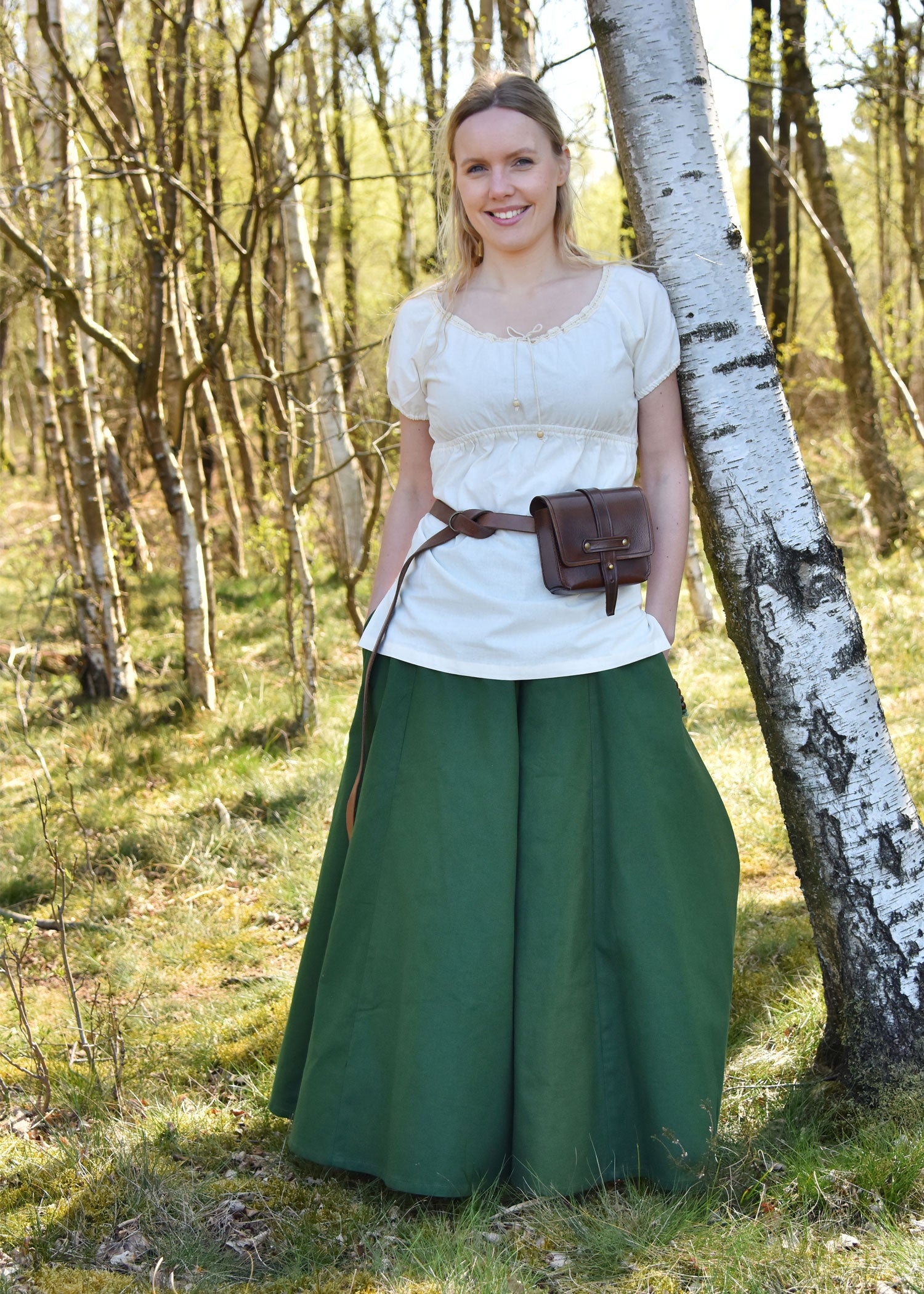 Imagen única de: Blusa Medieval De Manga Corta Aren, Natural 4