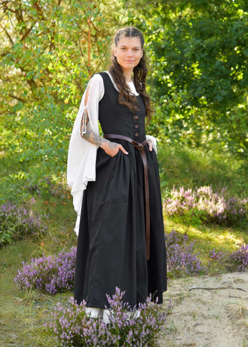 Sobrevestido Medieval Lene Sin Mangas Color Negro