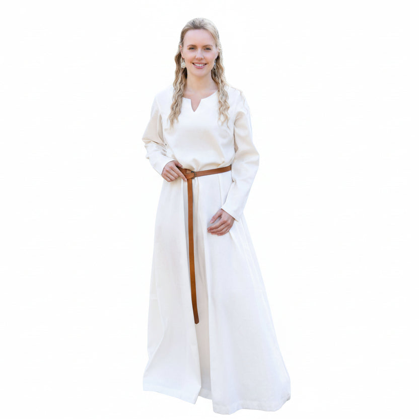 Imagen única de: Vestido Medieval Ligero Milla, Vestido Vikingo, Natural