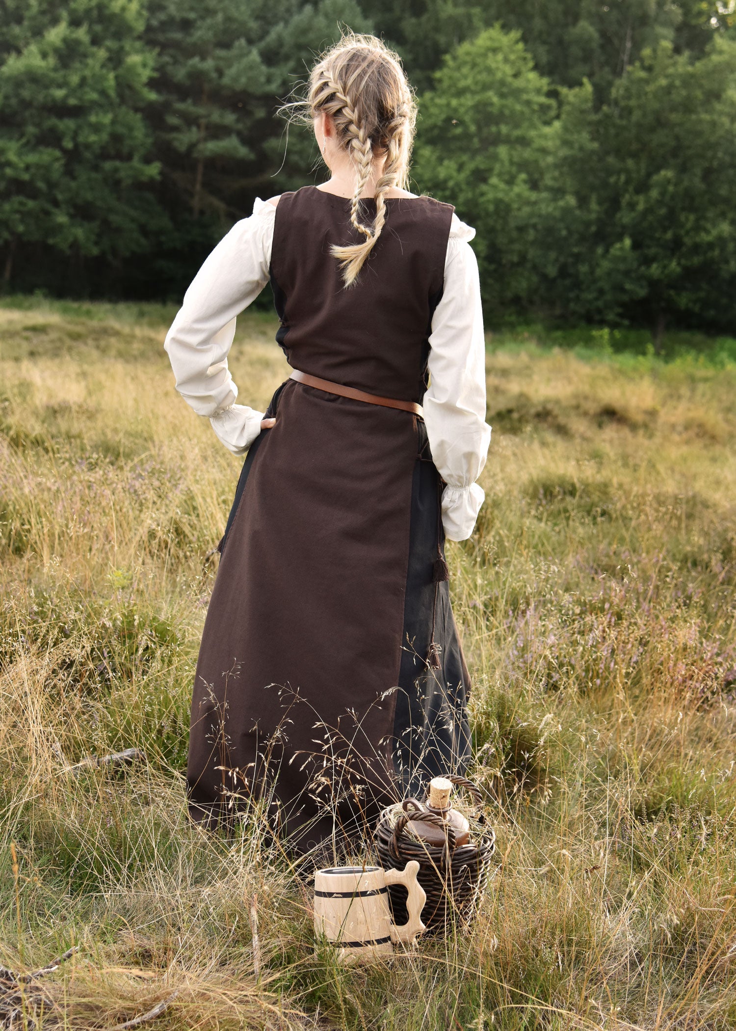 Imagen única de: Vestido Largo Sin Mangas Jarle, Vestido De Tirantes, Marrón/negro