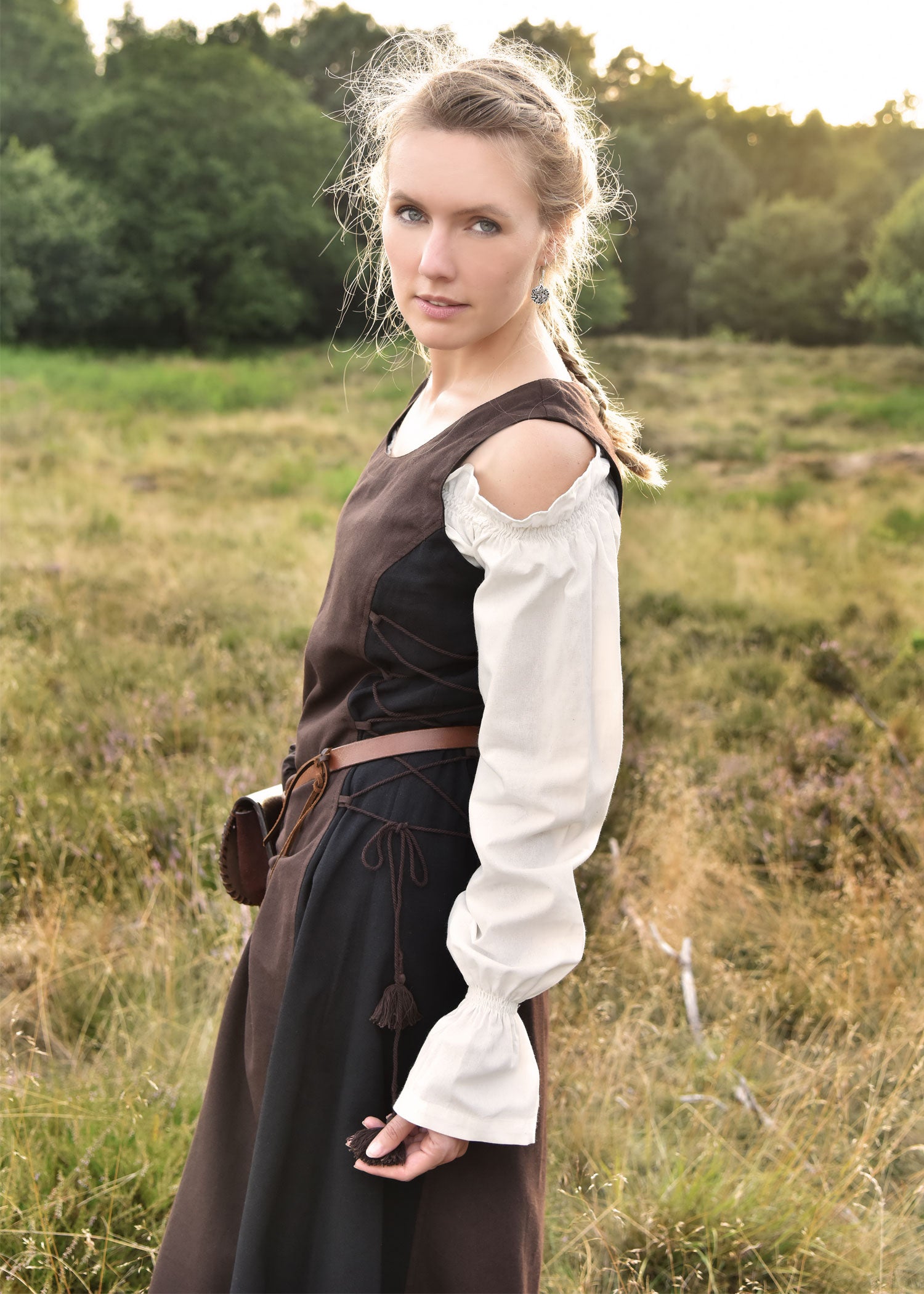 Imagen única de: Vestido Largo Sin Mangas Jarle, Vestido De Tirantes, Marrón/negro