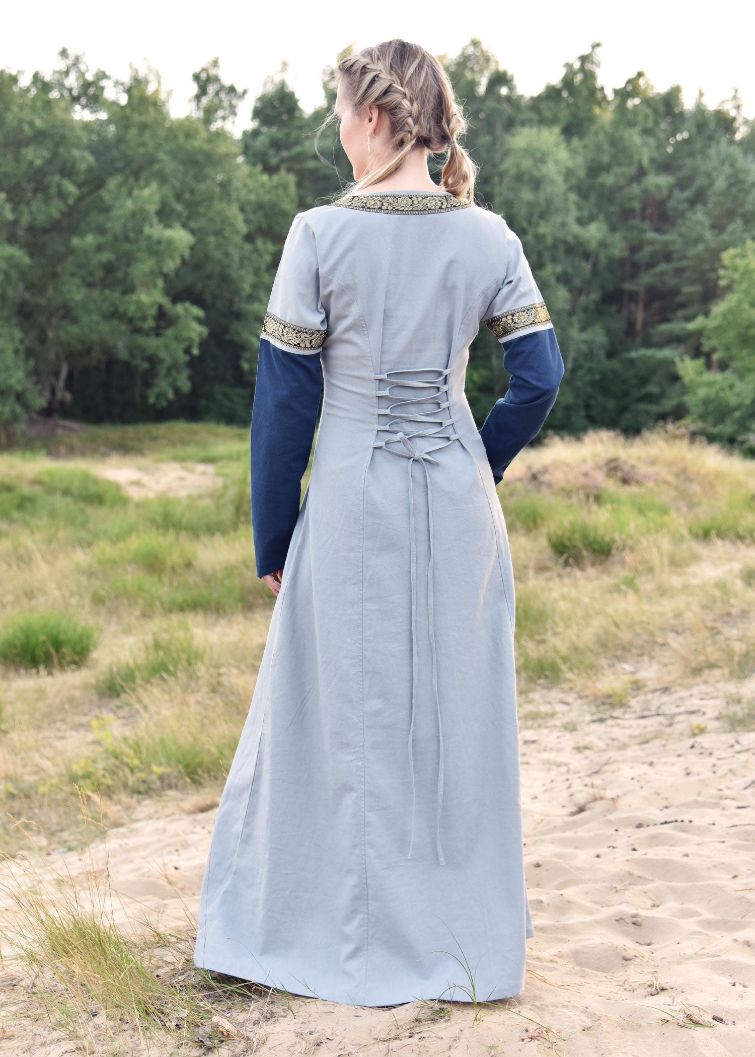 Imagen única de: Vestido Medieval Eleanor, Azul/azul-gris