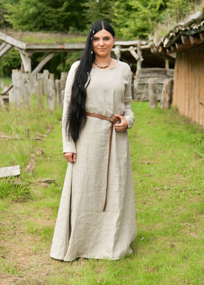 Vestido medieval de linho Forseti natural