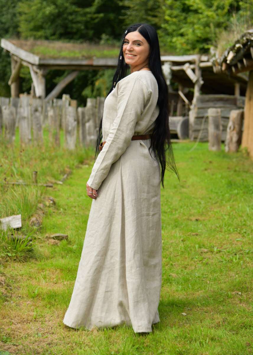 Vestido medieval de linho Forseti natural