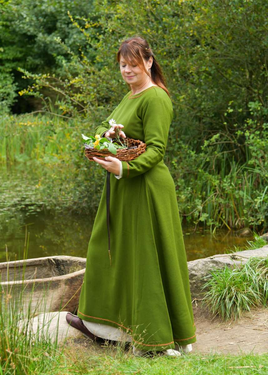 Vestido vikingo de lana Forseti verde