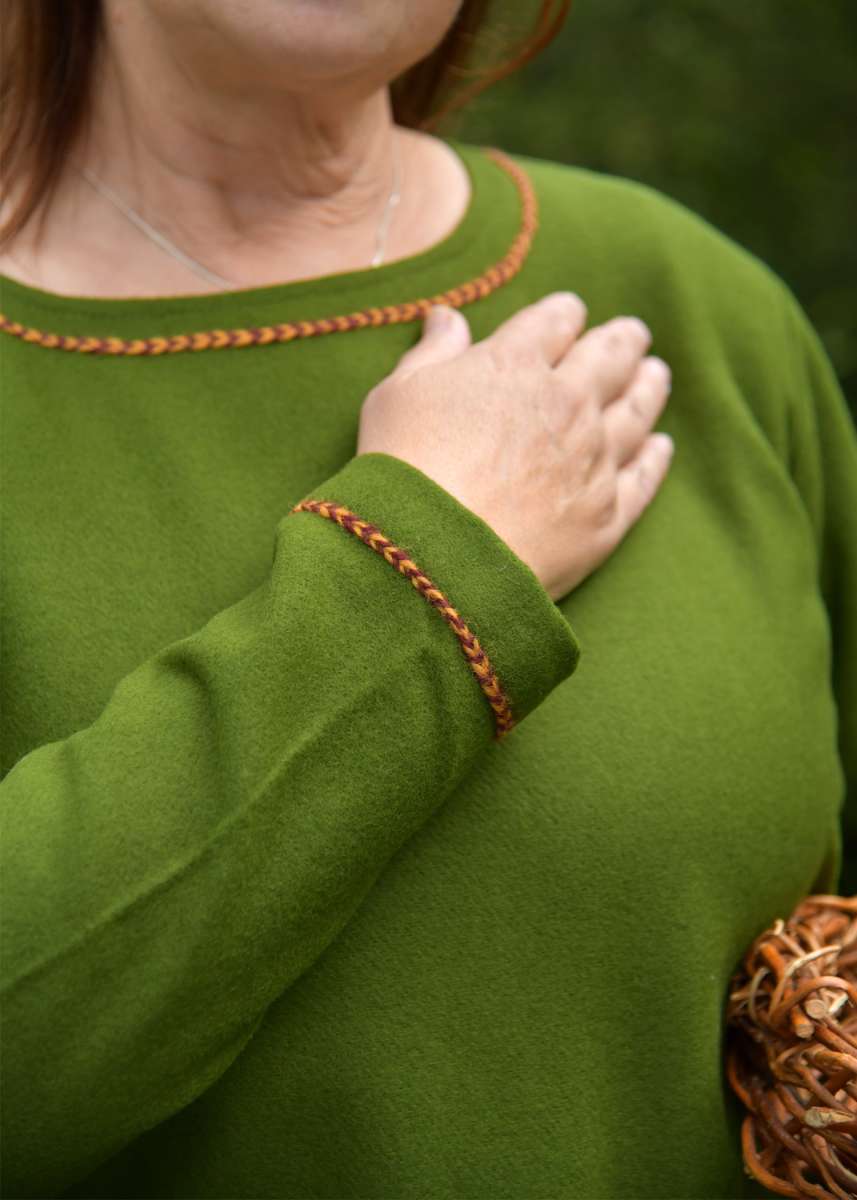 Vestido vikingo de lana Forseti verde