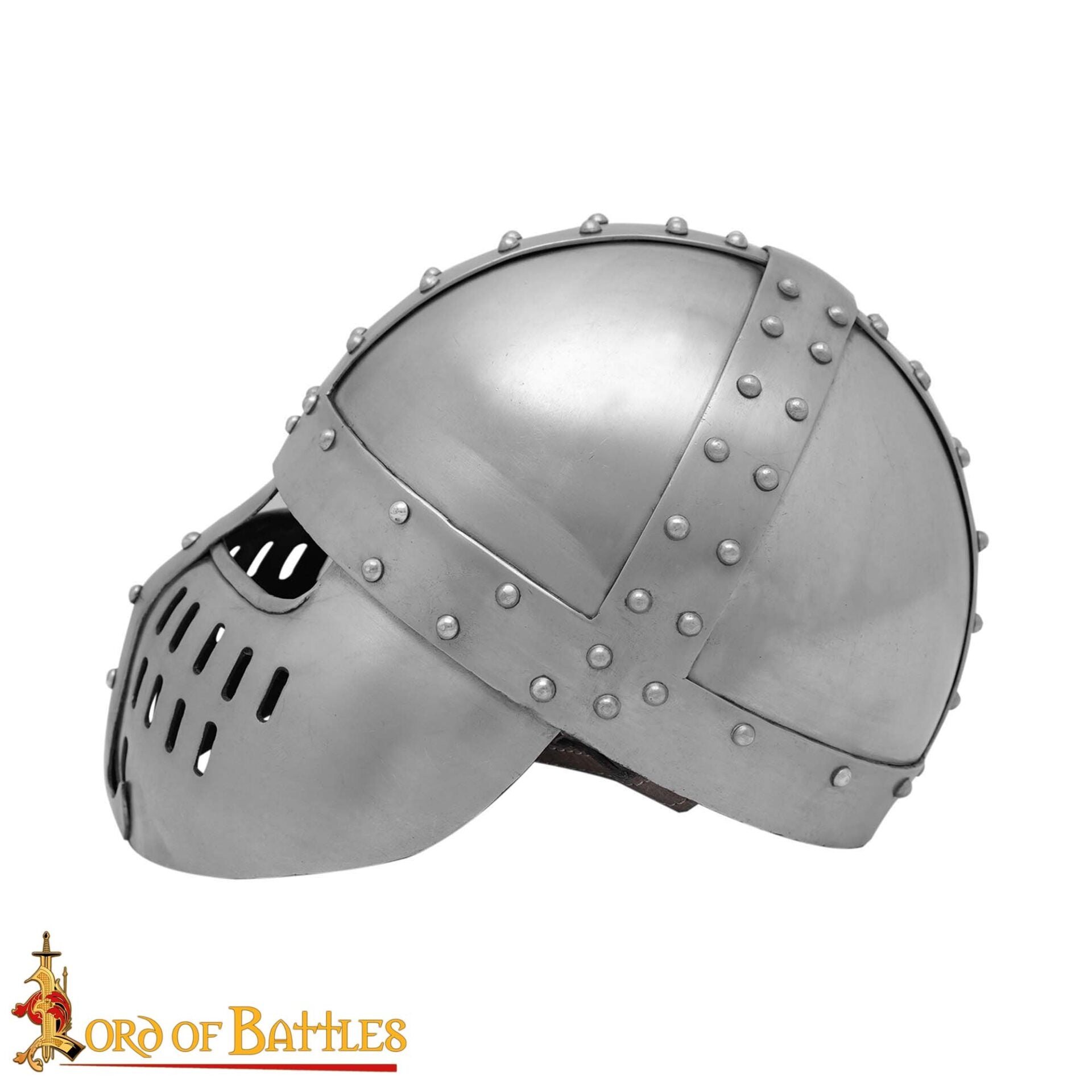 Imagen única de: Yelmo Spangenhelm normando con protector facial y forro de cuero - imagen 15