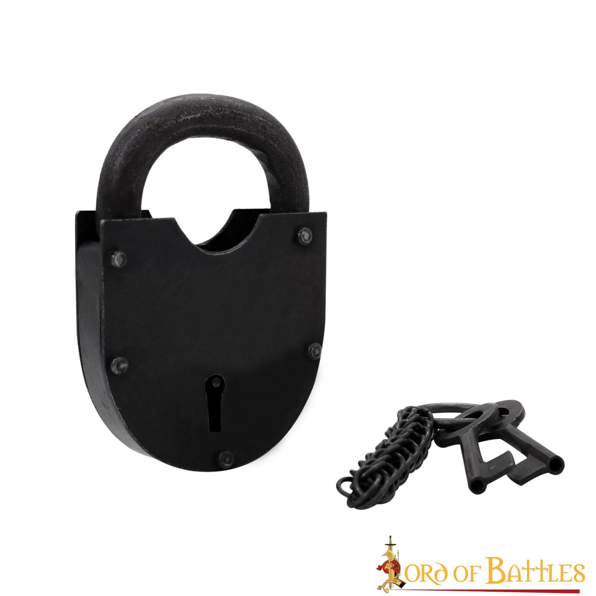 Imagen única de: Candado Medieval Forjado a Mano con Dos Llaves Funcionales