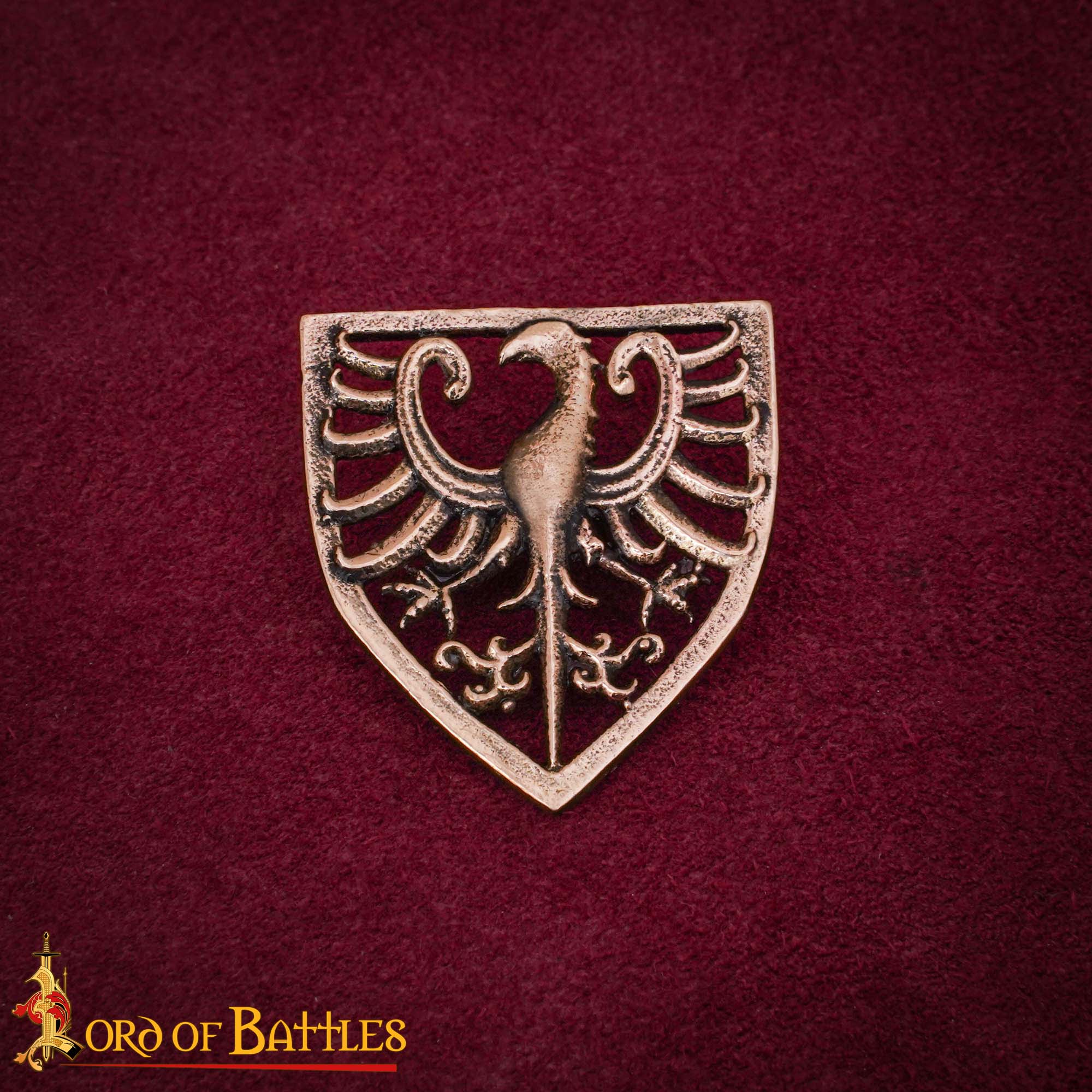 Insignia heráldica de águila en bronce (s. XIII) - cera perdida