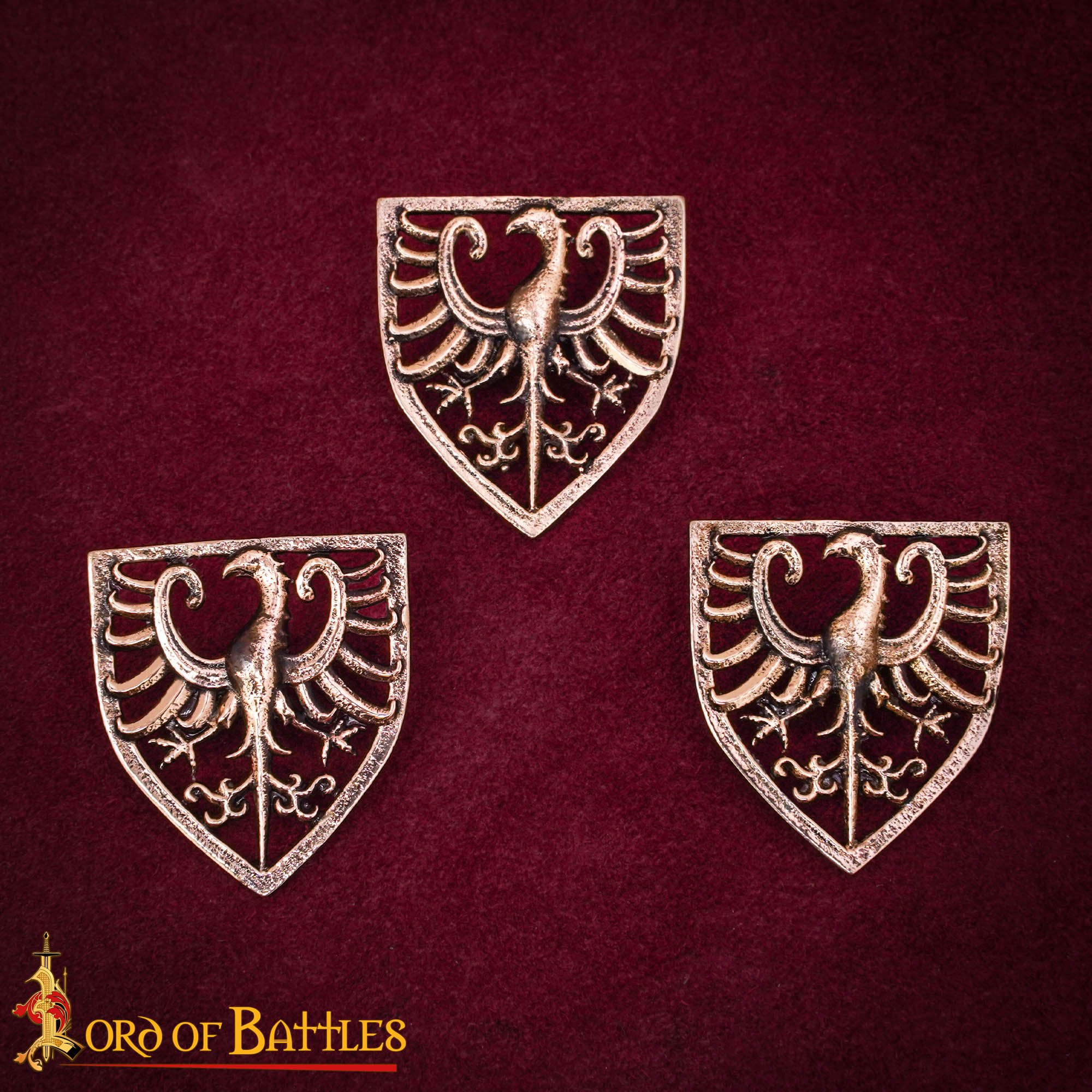 Insignia heráldica de águila en bronce (s. XIII) - cera perdida - imagen 20