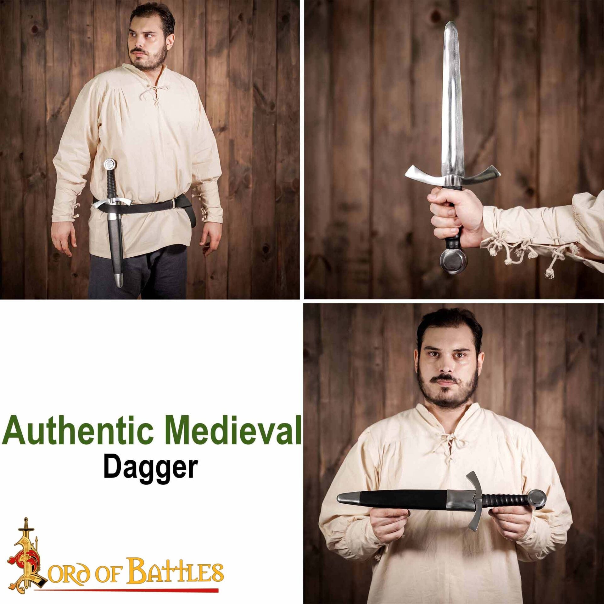 Imagen única de: Daga Histórica Medieval con Vaina - Acero Decorativo Coleccionable