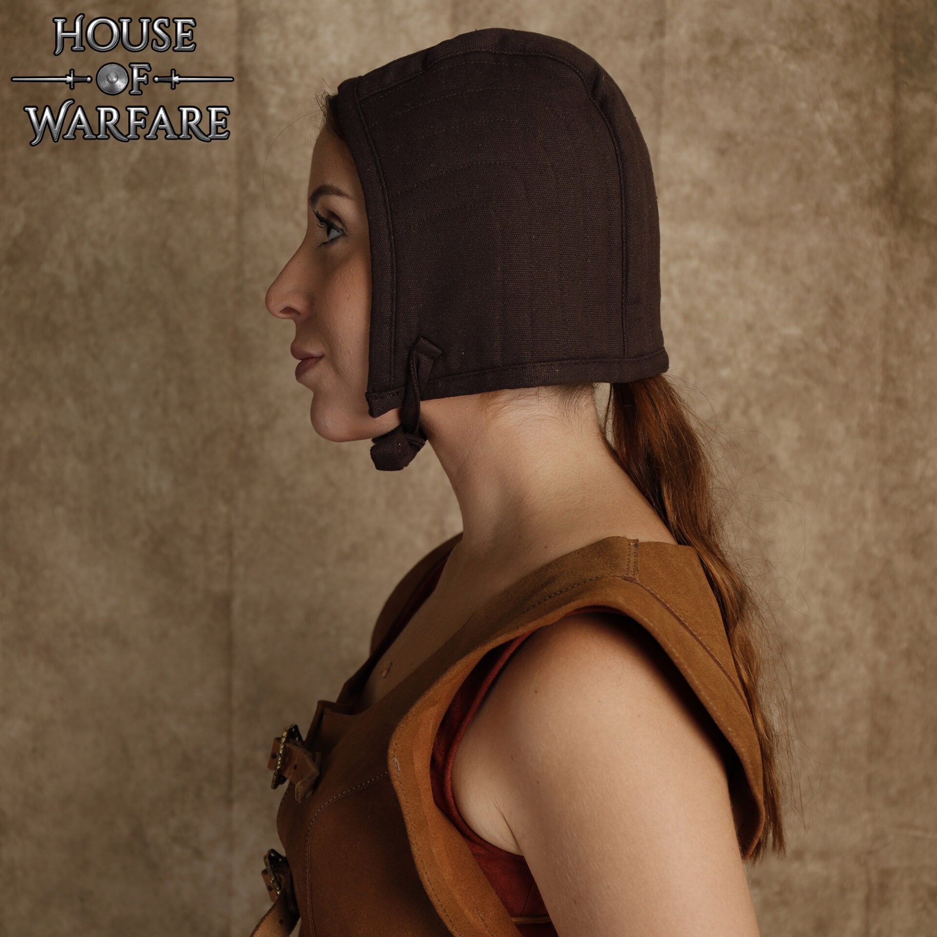 Imagen única de: Gorro acolchado medieval de doble capa para casco