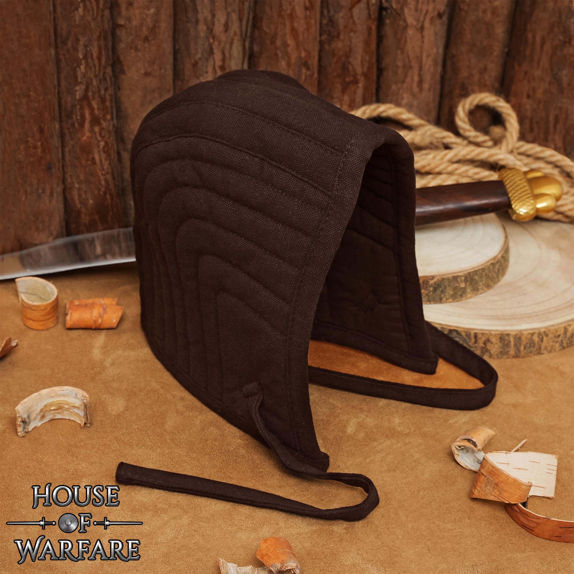 Imagen única de: Gorro acolchado medieval de doble capa para casco