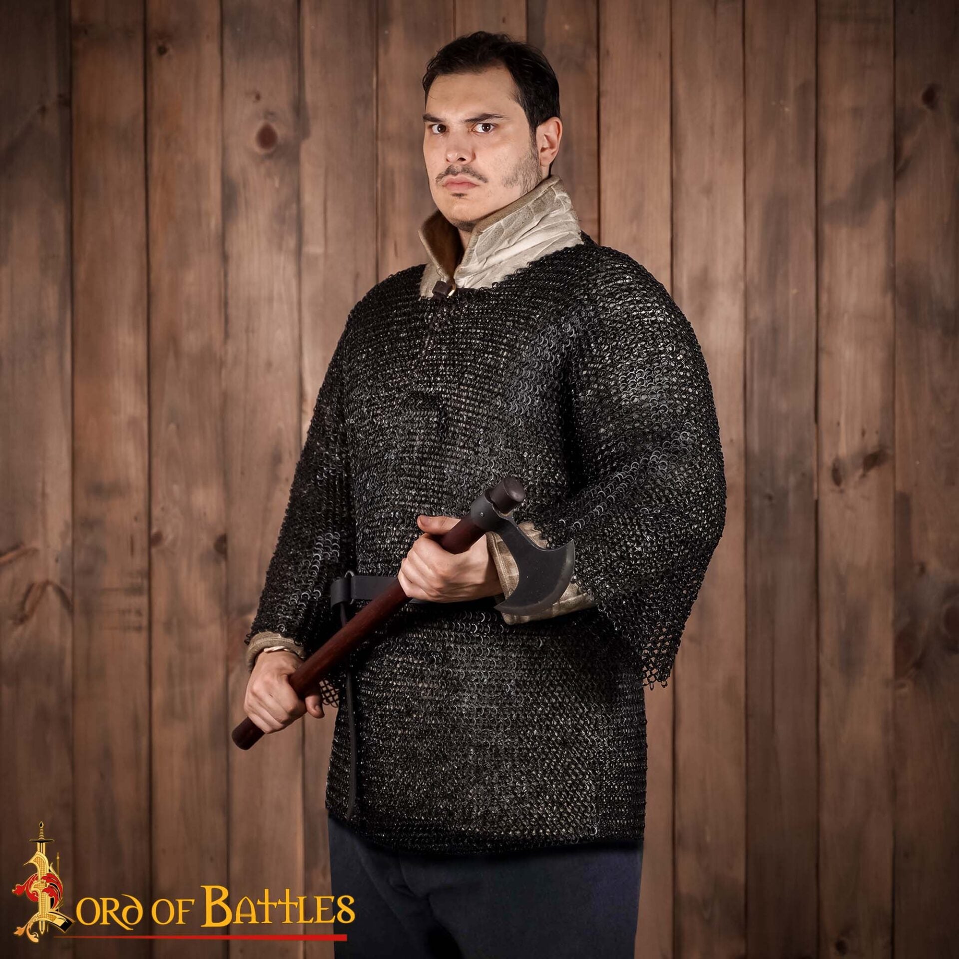 Haubergeon de malla, mangas medias, anillas 9 mm remachadas - 18 gauge - imagen 18