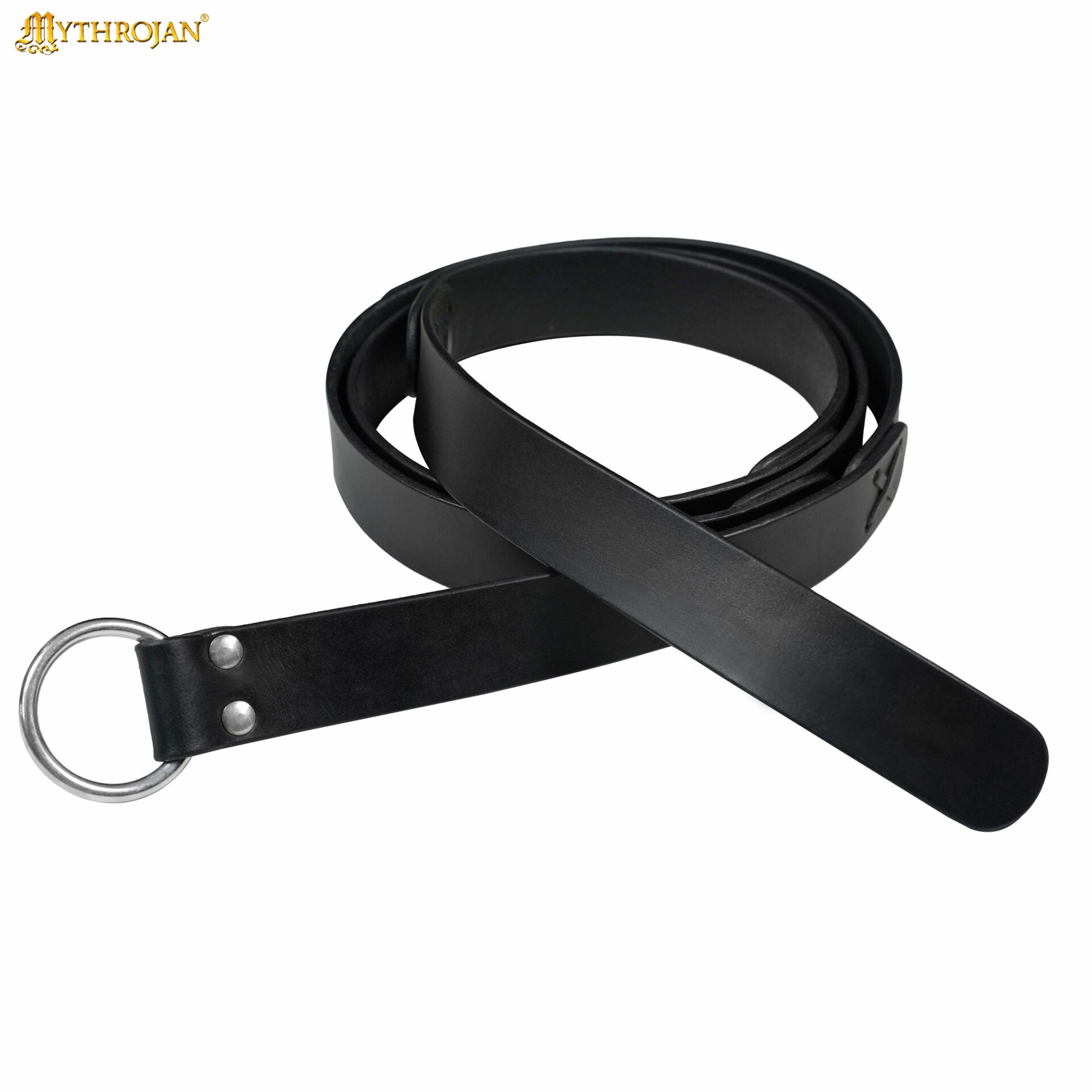 Cinturón medieval de cuero con hebilla O-ring — Mythrojan - imagen 6