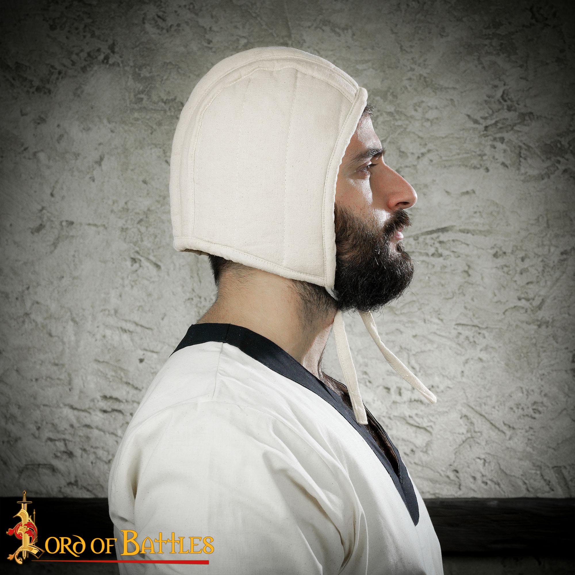 Gorro acolchado medieval de 3 capas para casco - imagen 16