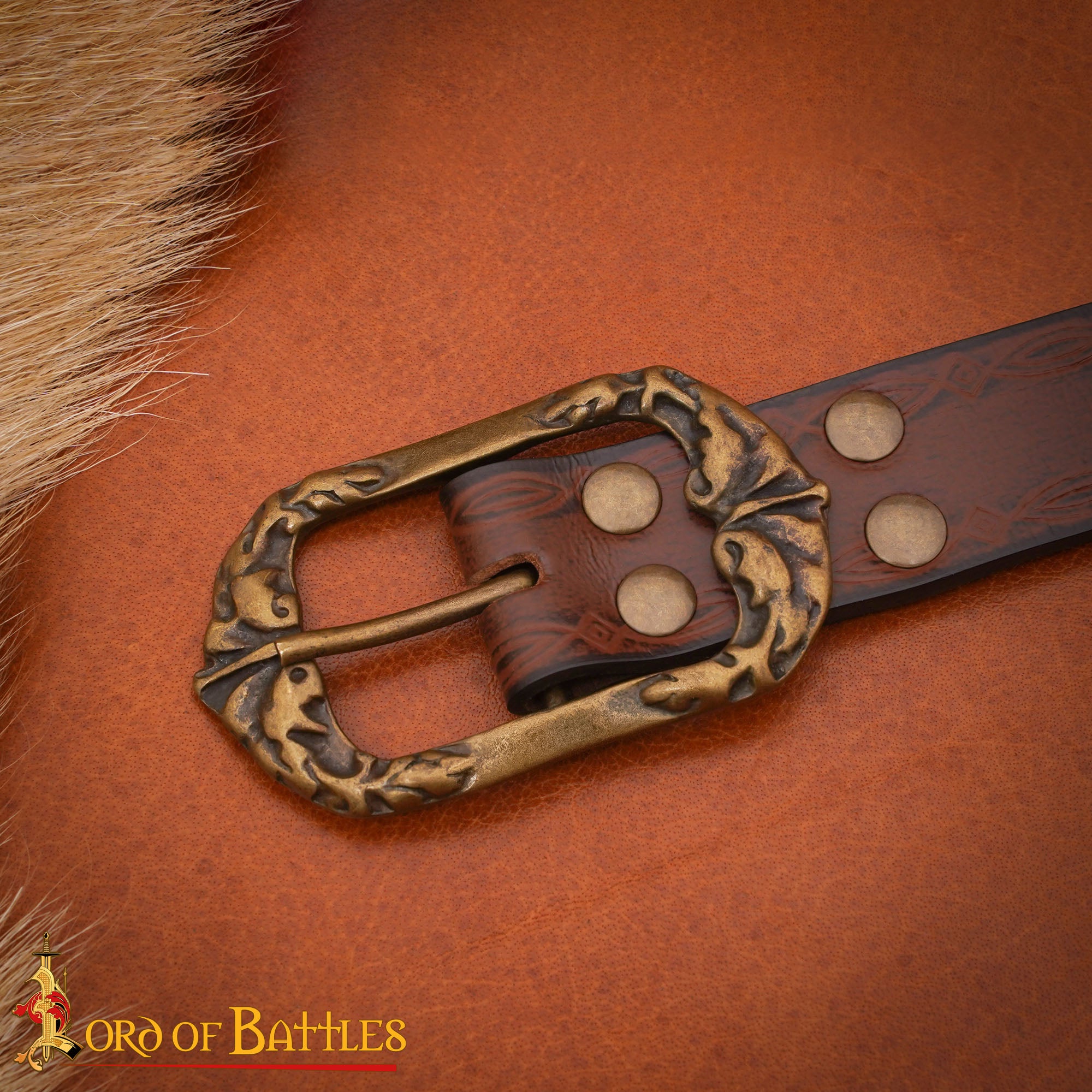 Cinturón de cuero genuino 'Ranger of the North' con repujado y hebilla de latón envejecido - imagen 7