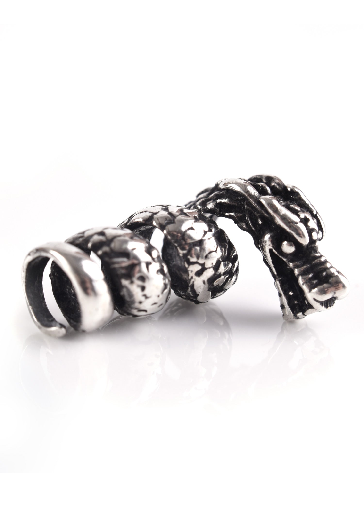 Imagen única de: Joyería De Barba Vikinga / Cuenta De Barba, Dragón De Plata