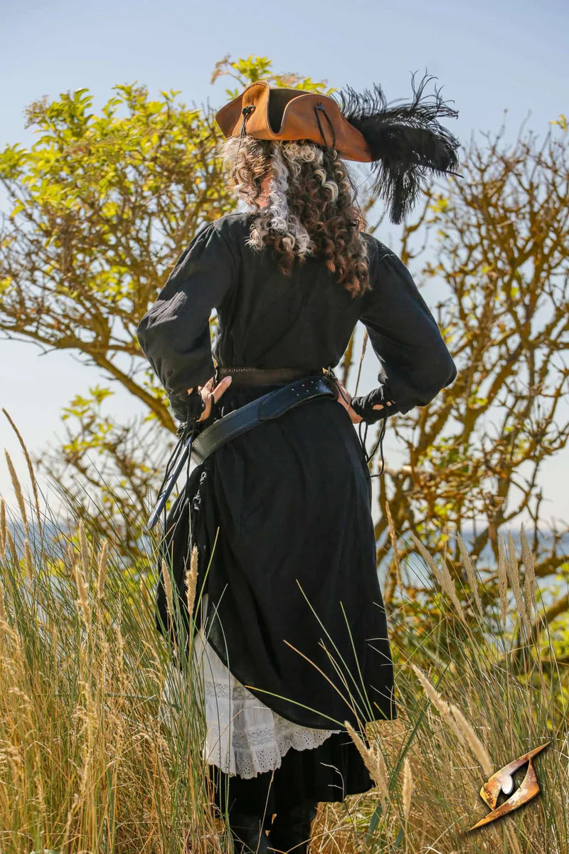 Vestido Pirata Negro de Algodón Crepé