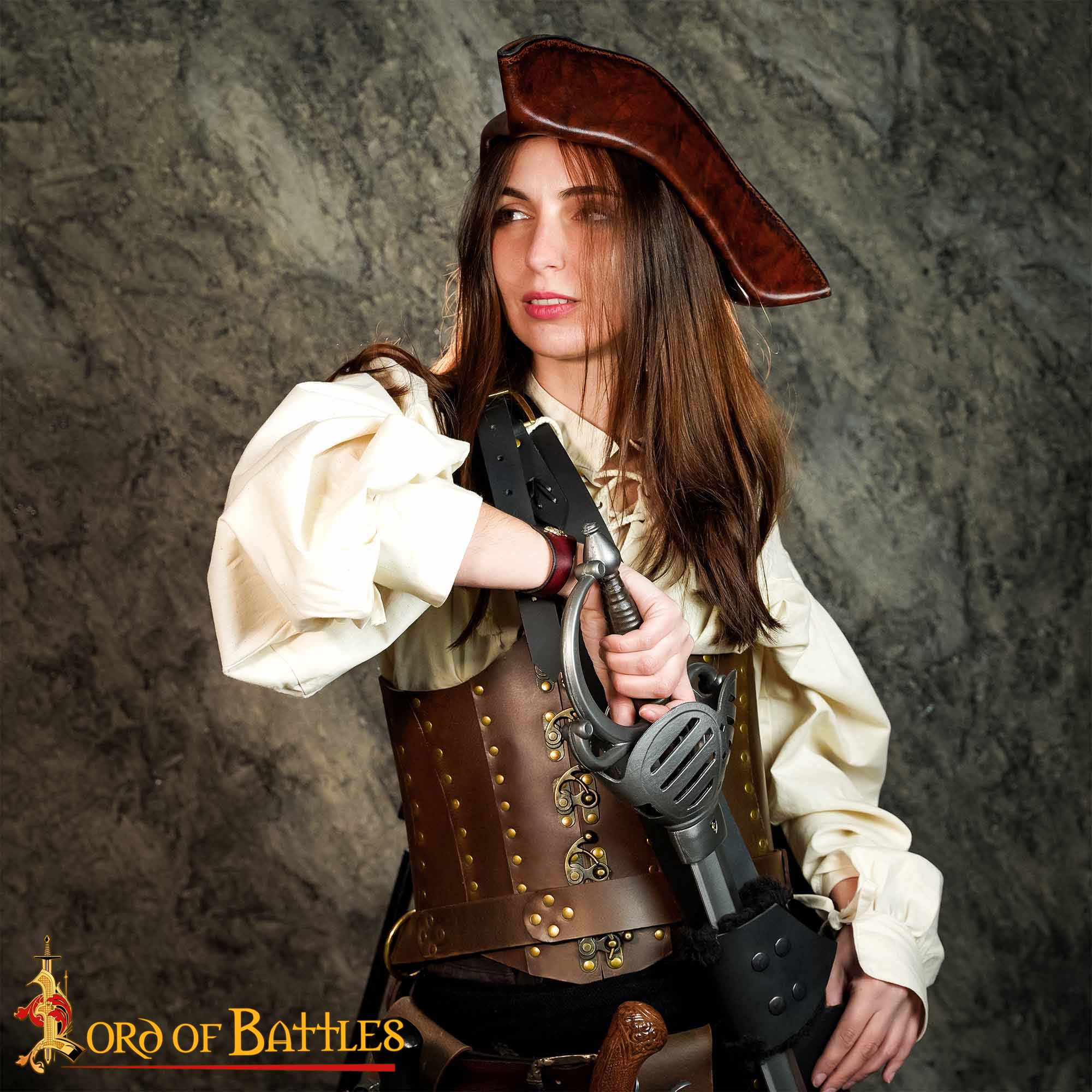Bandolera medieval de cuero genuino para espada - imagen 5