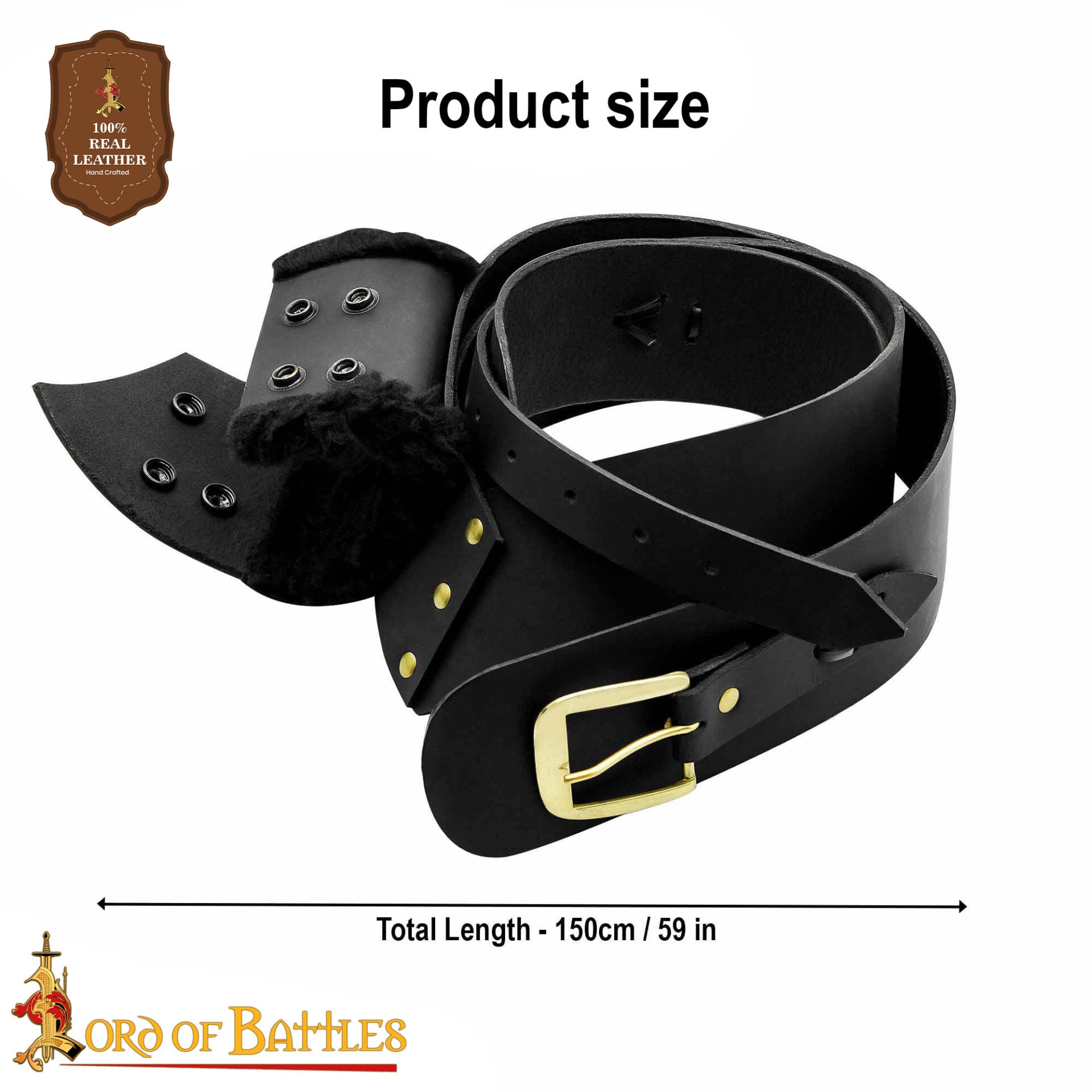 Bandolera medieval de cuero genuino para espada - imagen 4