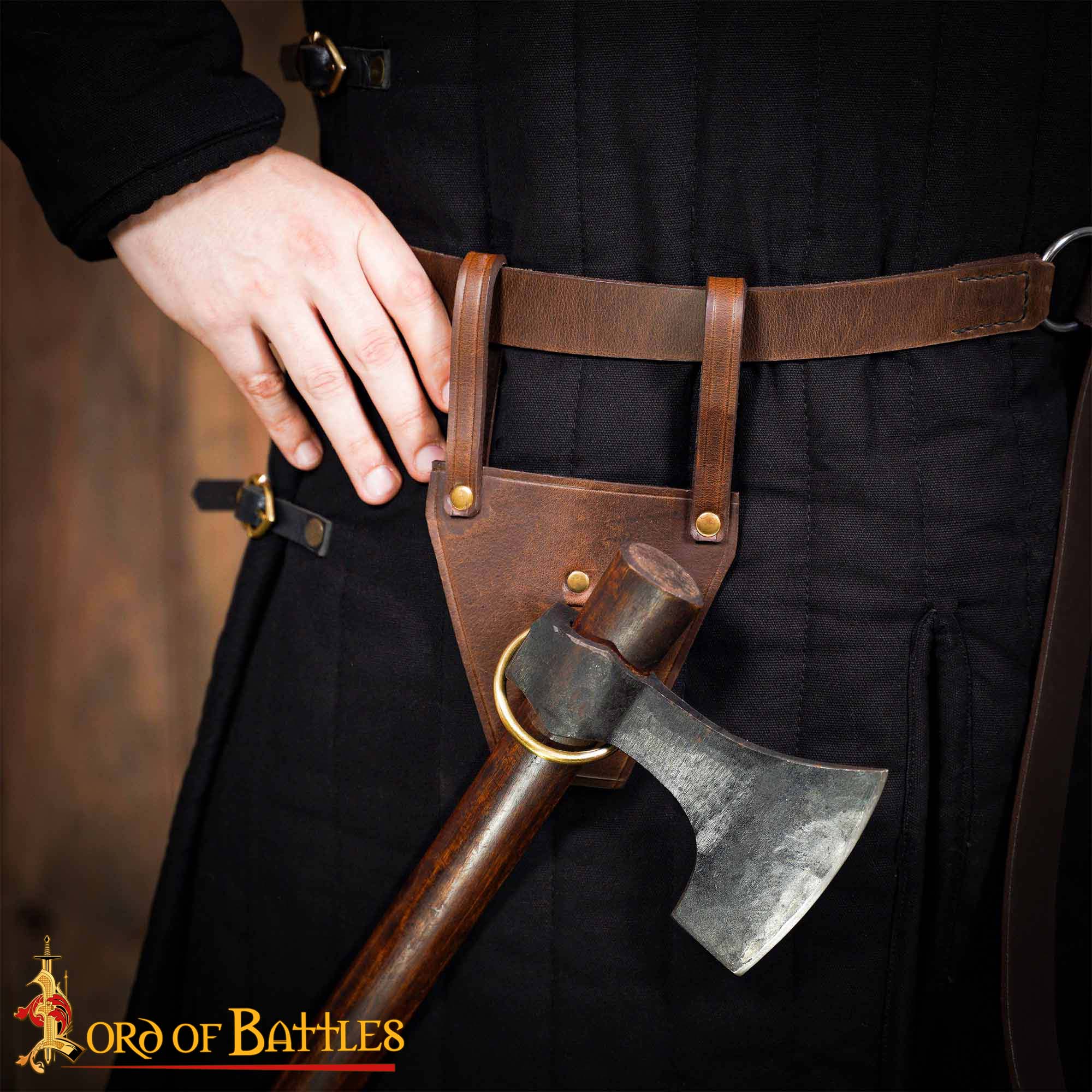 Soporte de anilla para espada en cuero genuino 3 mm — LARP y cosplay - imagen 6
