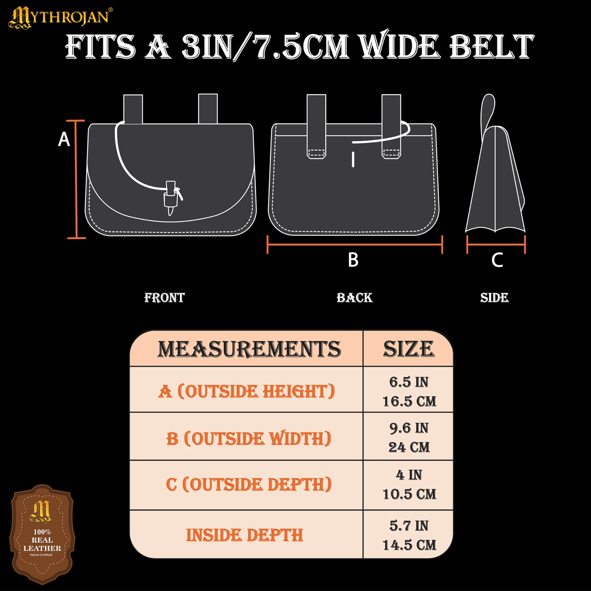 Imagen única de: Mythical Venture Medieval Leather Bag - Full Grain Brown Bolsa para Larp y Temas Medievales