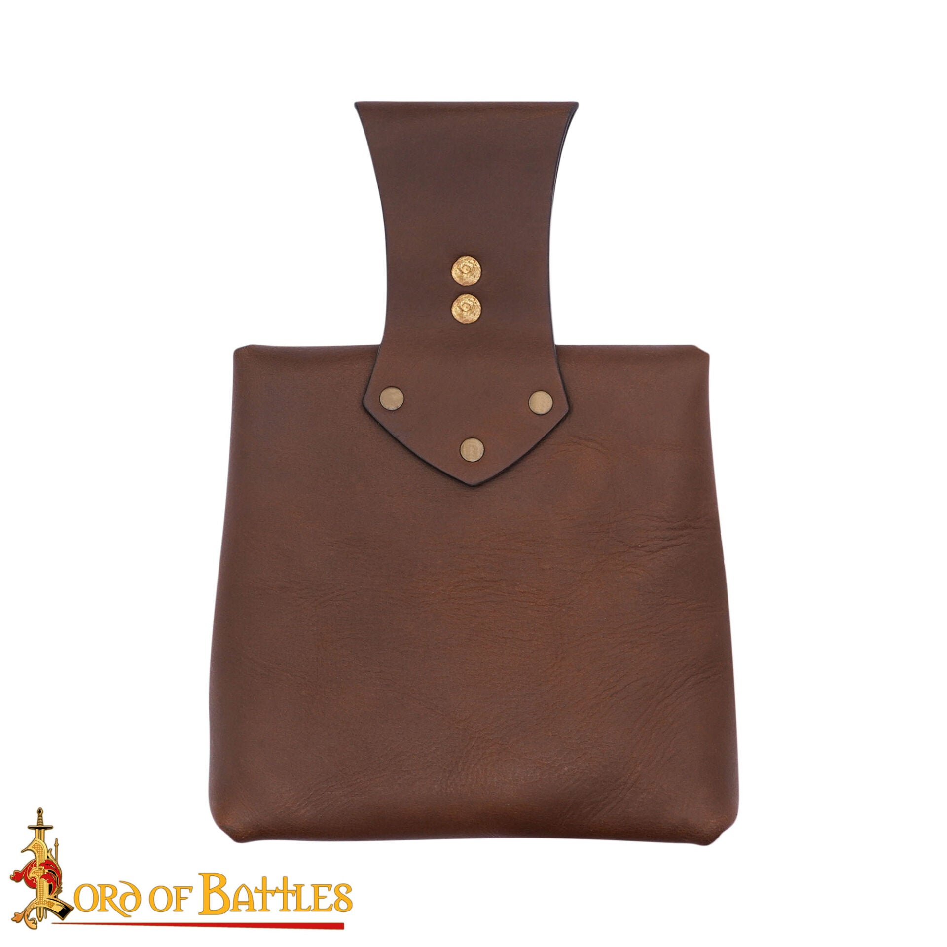 Bolsa de cinturón medieval King's Courtier de cuero con detalles de latón - imagen 12