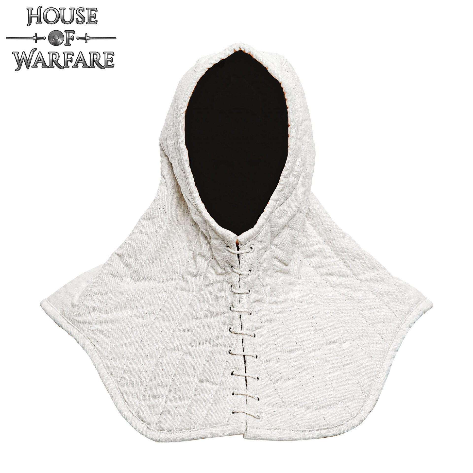 Capucha acolchada medieval con cuello — algodón acolchado (crudo) - imagen 11