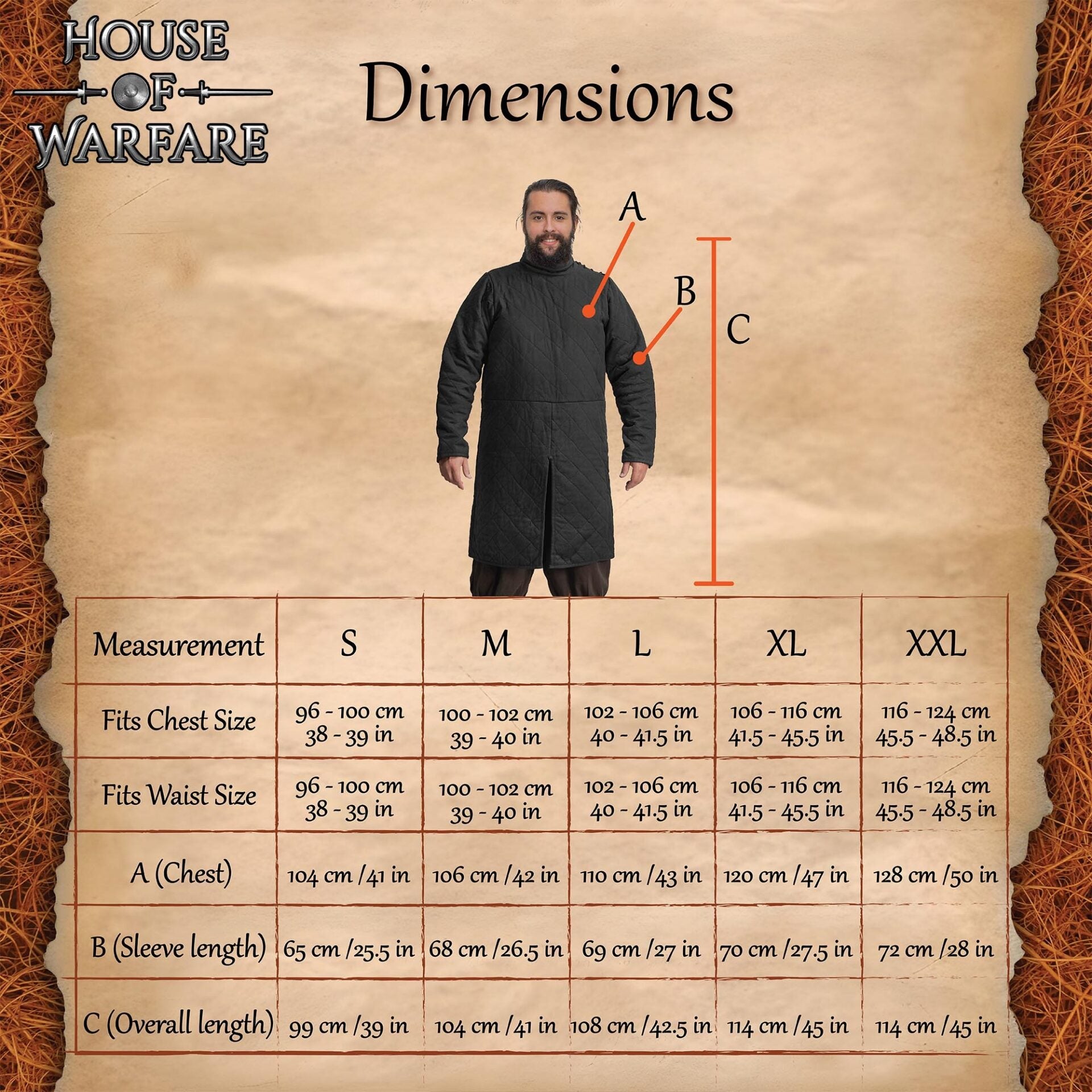 Gambesón medieval acolchado de doble capa con cuello alto - Negro - imagen 13